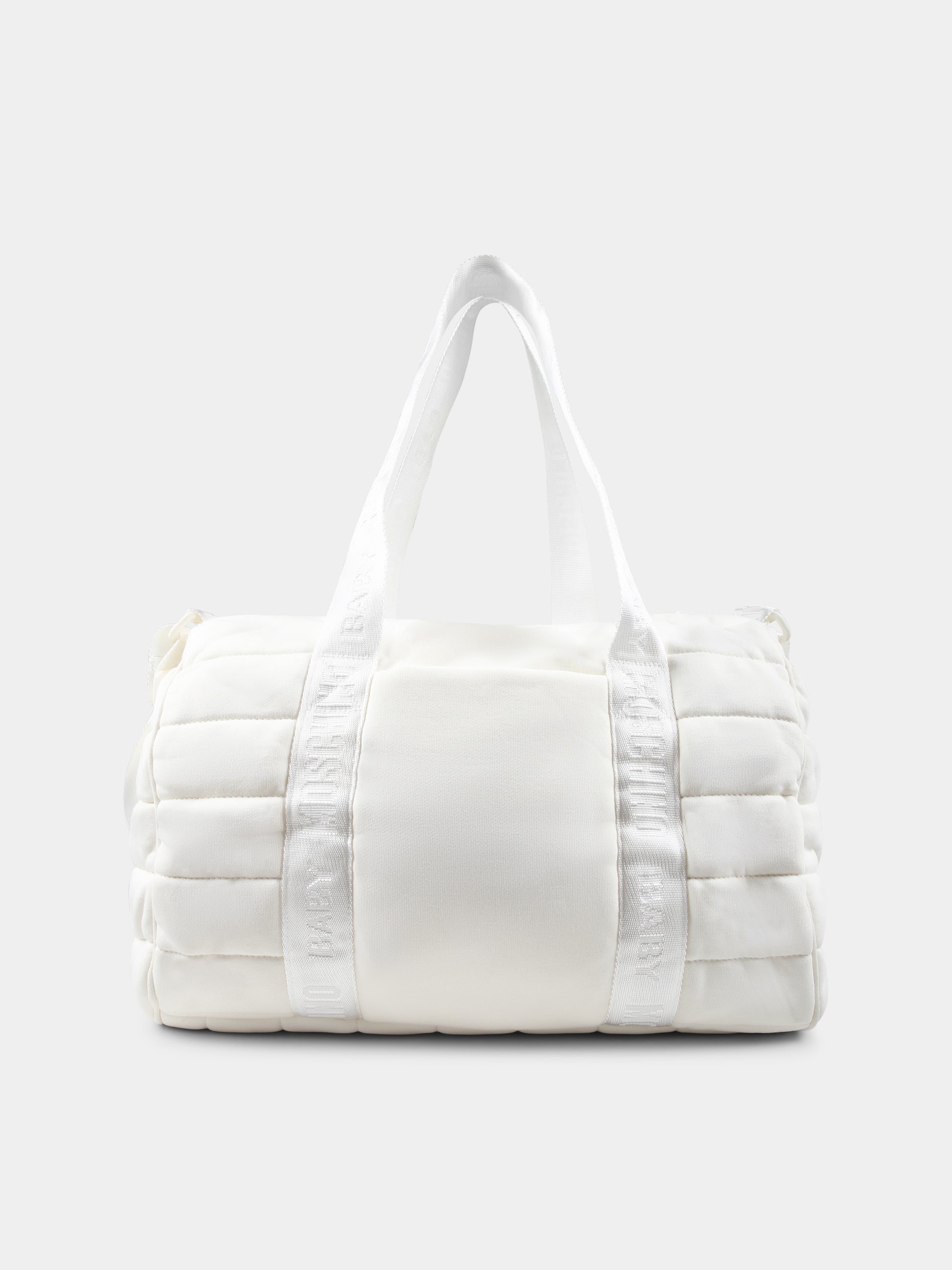 Borsa mamma avorio per neonati con Teddy Bear e arcobaleno,Moschino Kids,MPX03P LCA26 10063