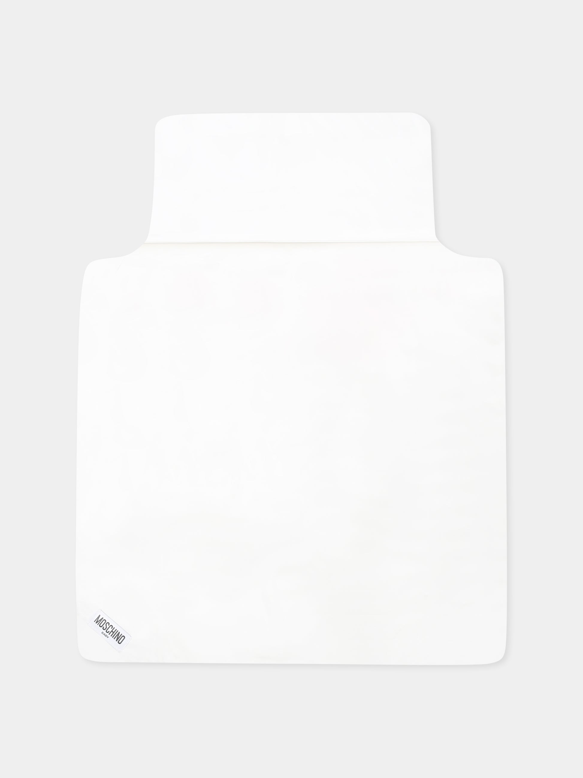 Borsa mamma avorio per neonati con Teddy Bear e arcobaleno,Moschino Kids,MPX03P LCA26 10063