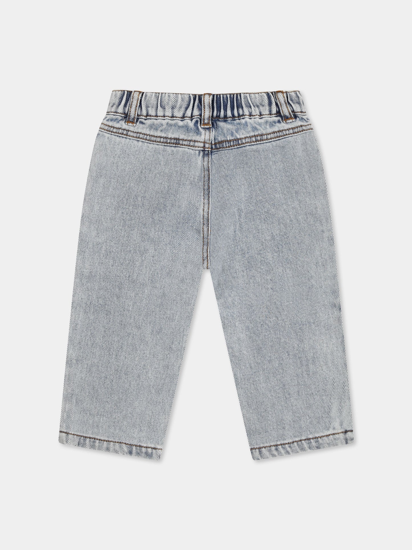 Jeans denim per neonati con logo,Moschino Kids,MUP05A L0E08 40186