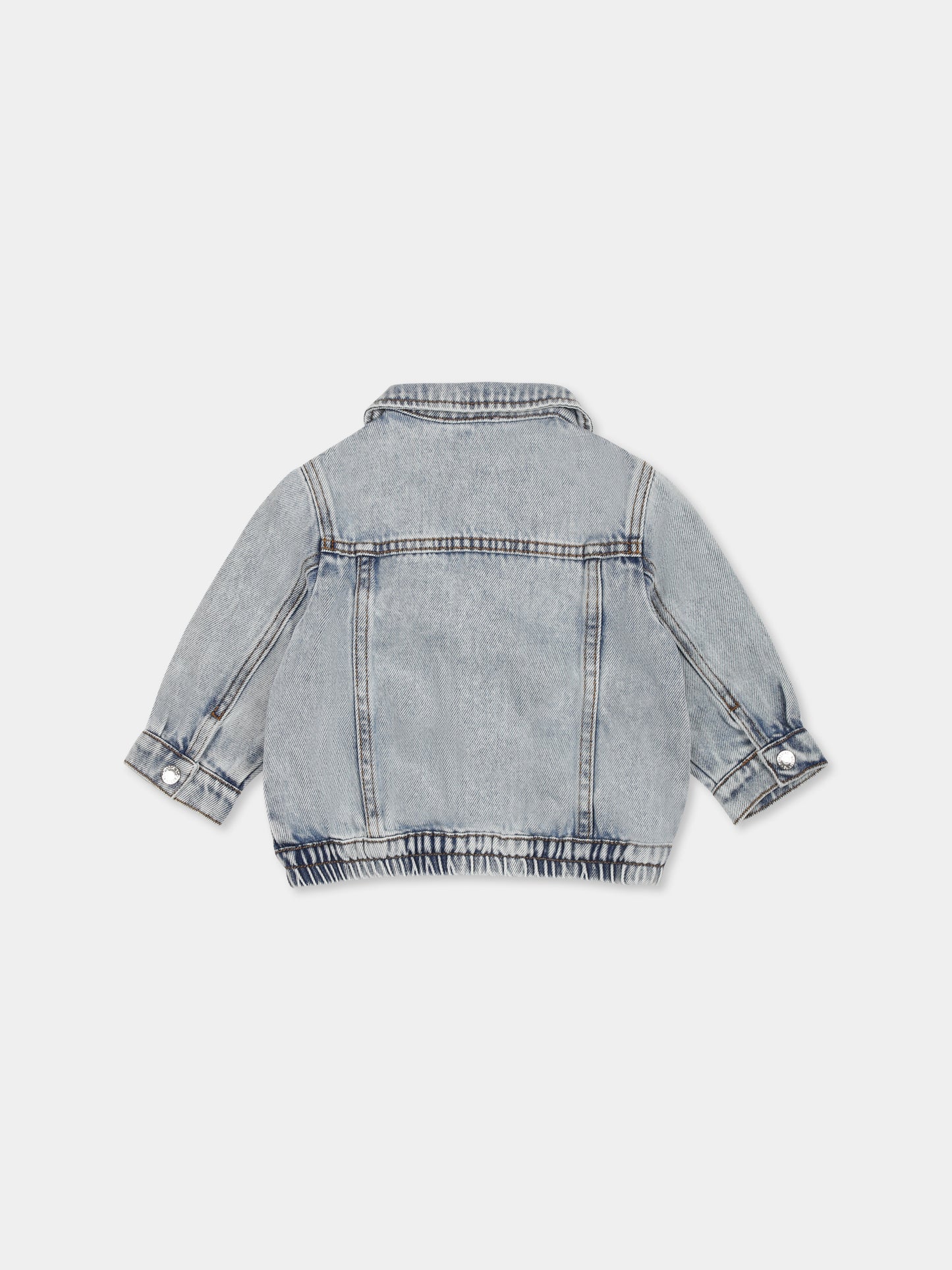 Giubbotto di jeans denim per neonati con logo,Moschino Kids,MUS02U L0E08 40186