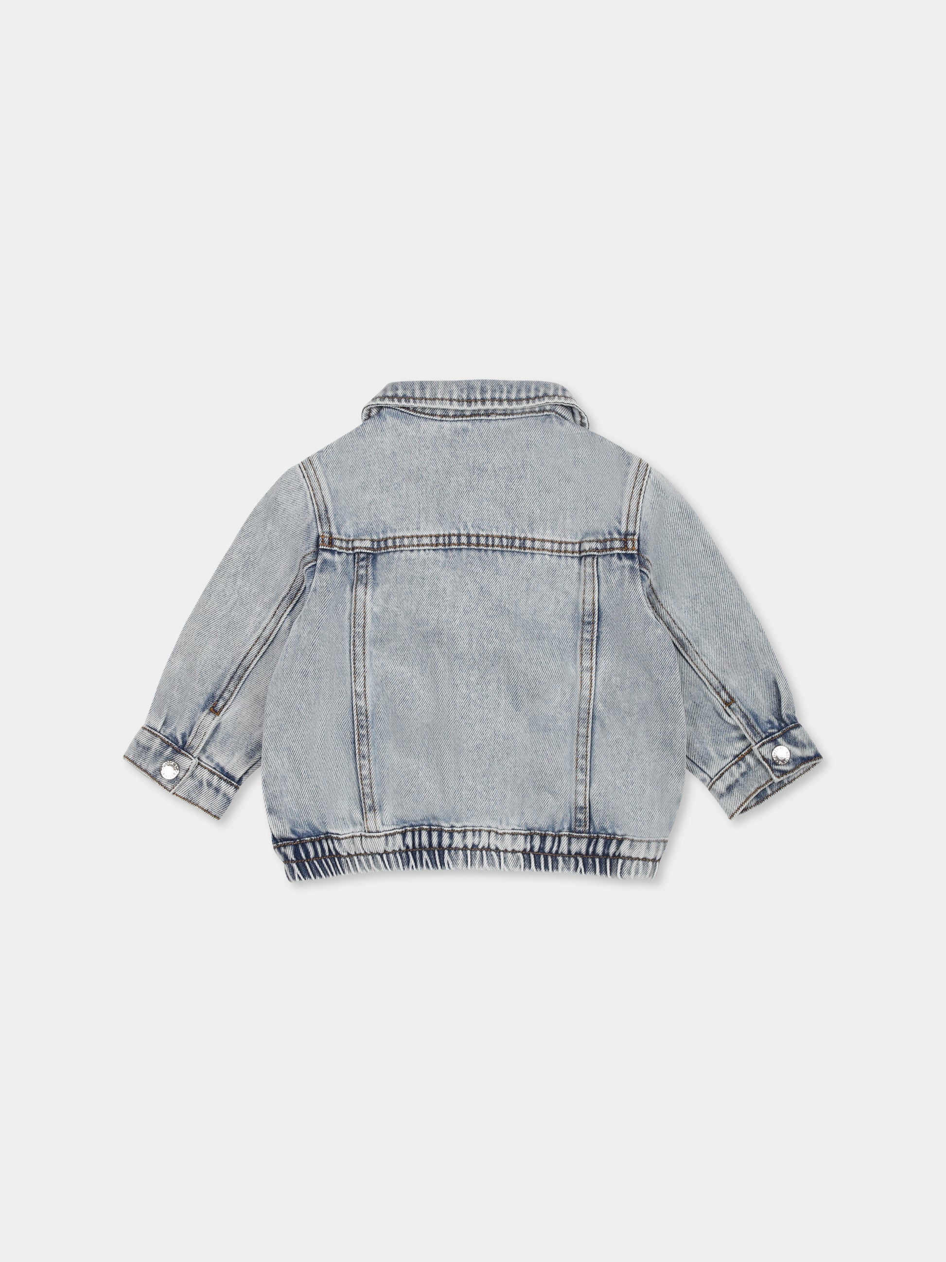 Giubbotto di jeans denim per neonati con logo,Moschino Kids,MUS02U L0E08 40186
