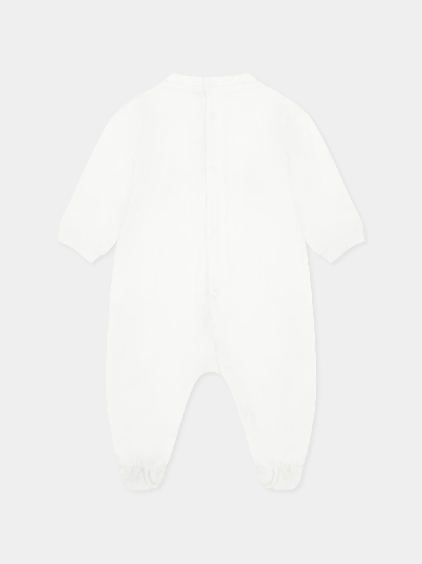 Tutina bianca per neonati con tre Teddy Bears,Moschino Kids,MUT047 LAA03 10101