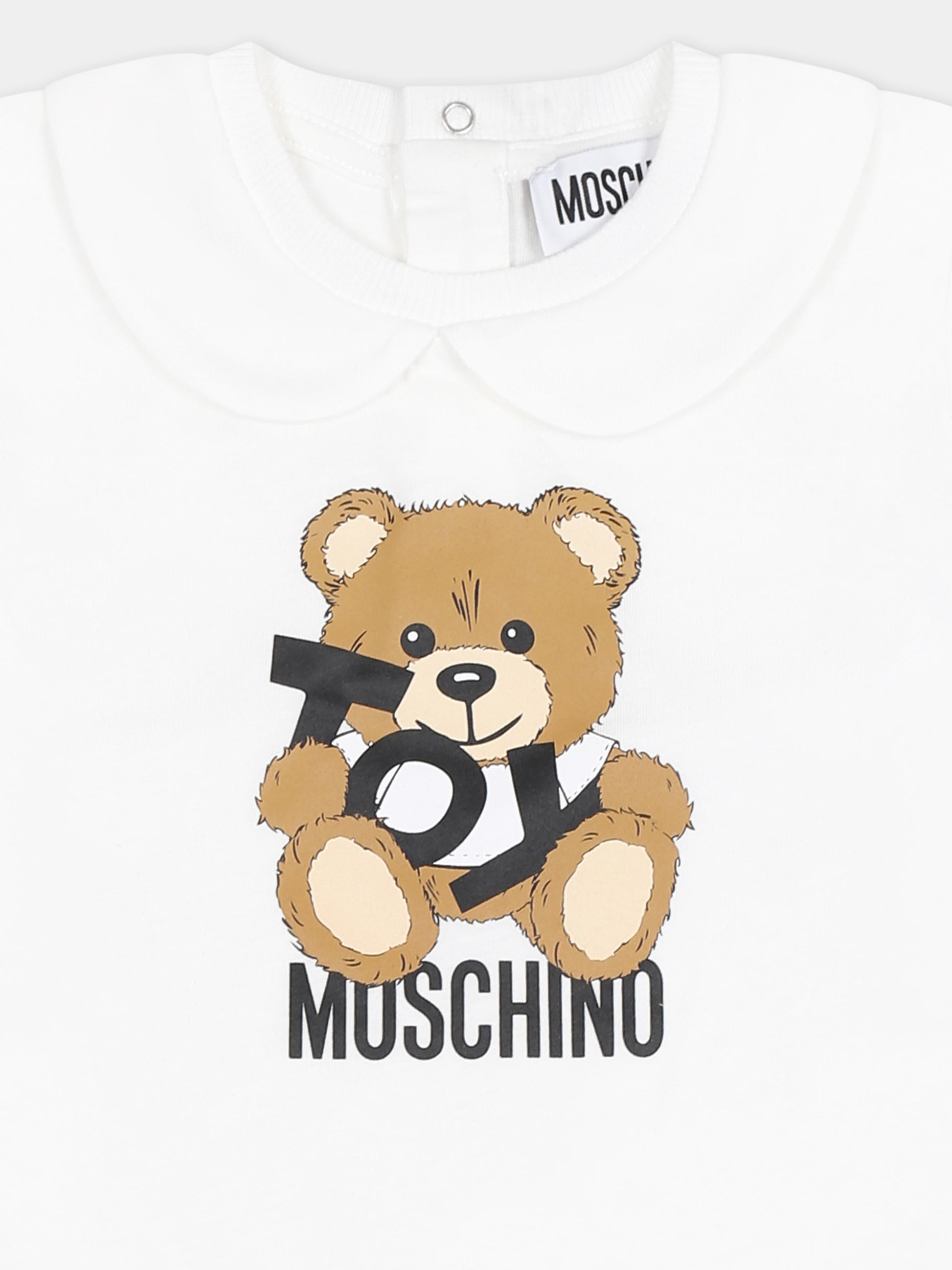 Pagliaccetto bianco per neonati con Teddy Bear,Moschino Kids,MUT049 LAA03 10101