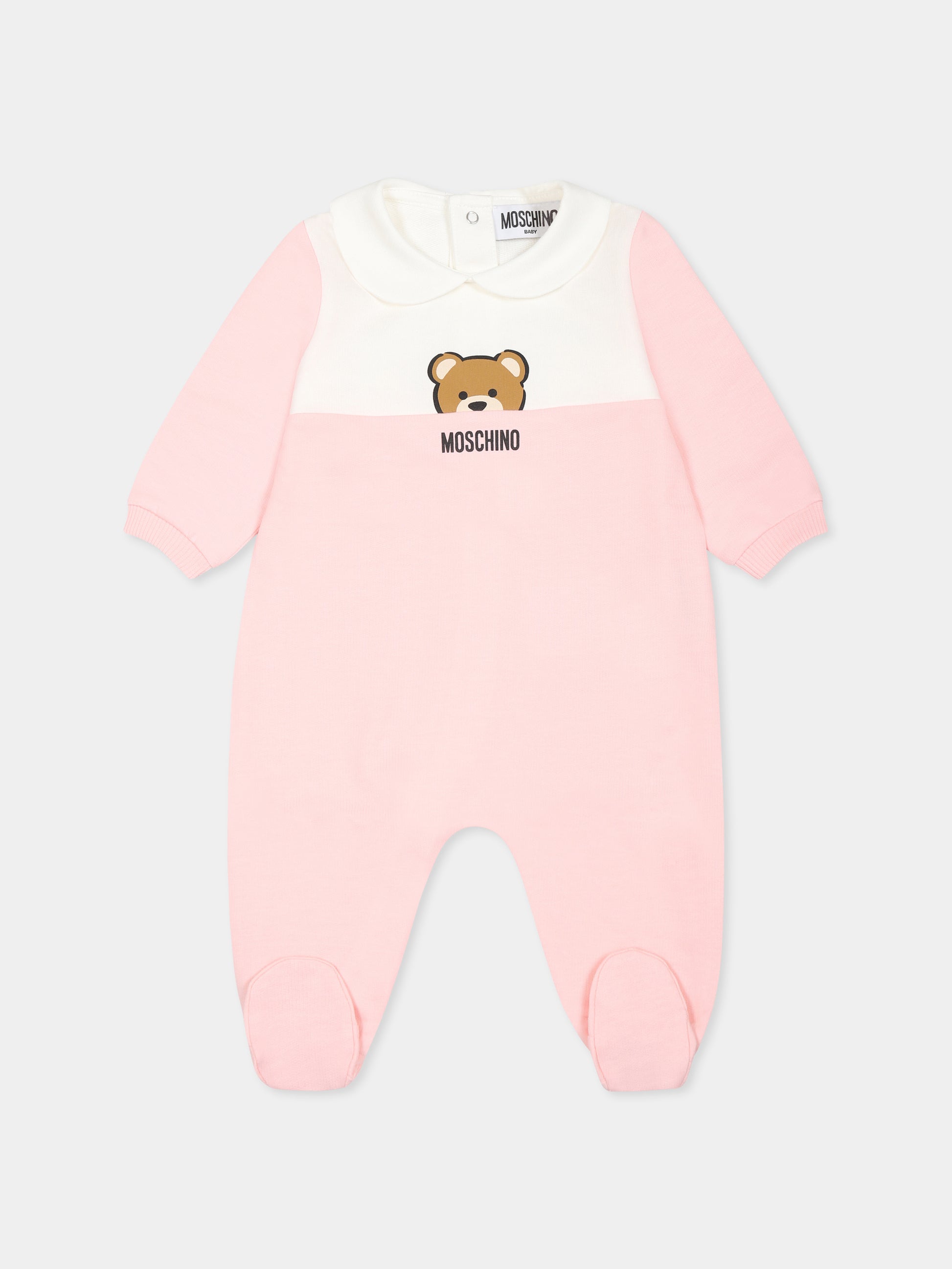 Tutina rosa per neonata con Teddy Bear,Moschino Kids,MUY07F LCA51 50209