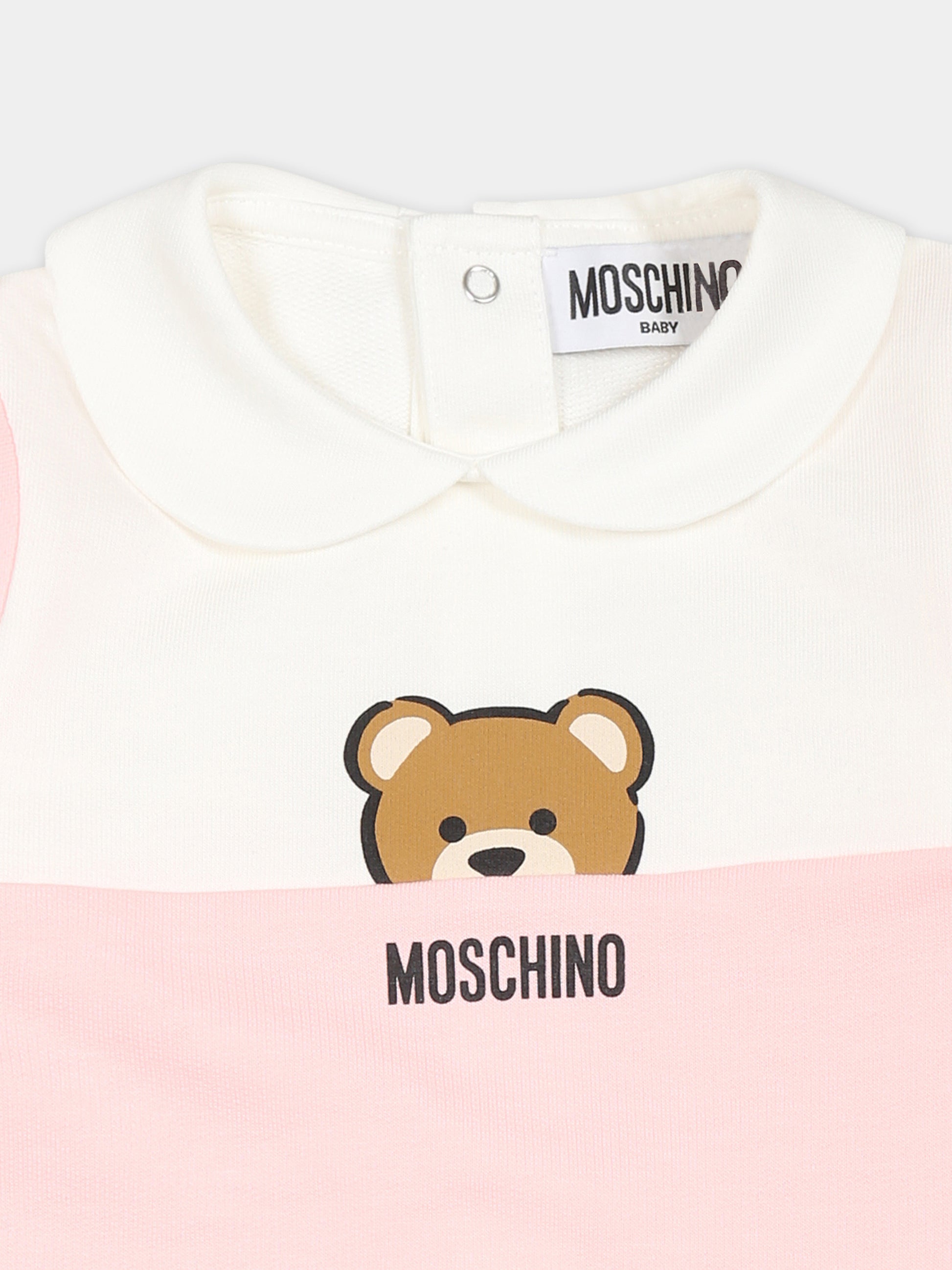 Tutina rosa per neonata con Teddy Bear,Moschino Kids,MUY07F LCA51 50209