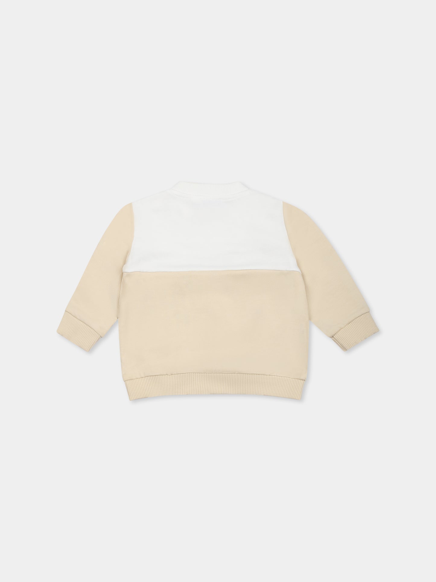 Felpa beige per neonati con Teddy Bear,Moschino Kids,MUY083 LCA51 20404