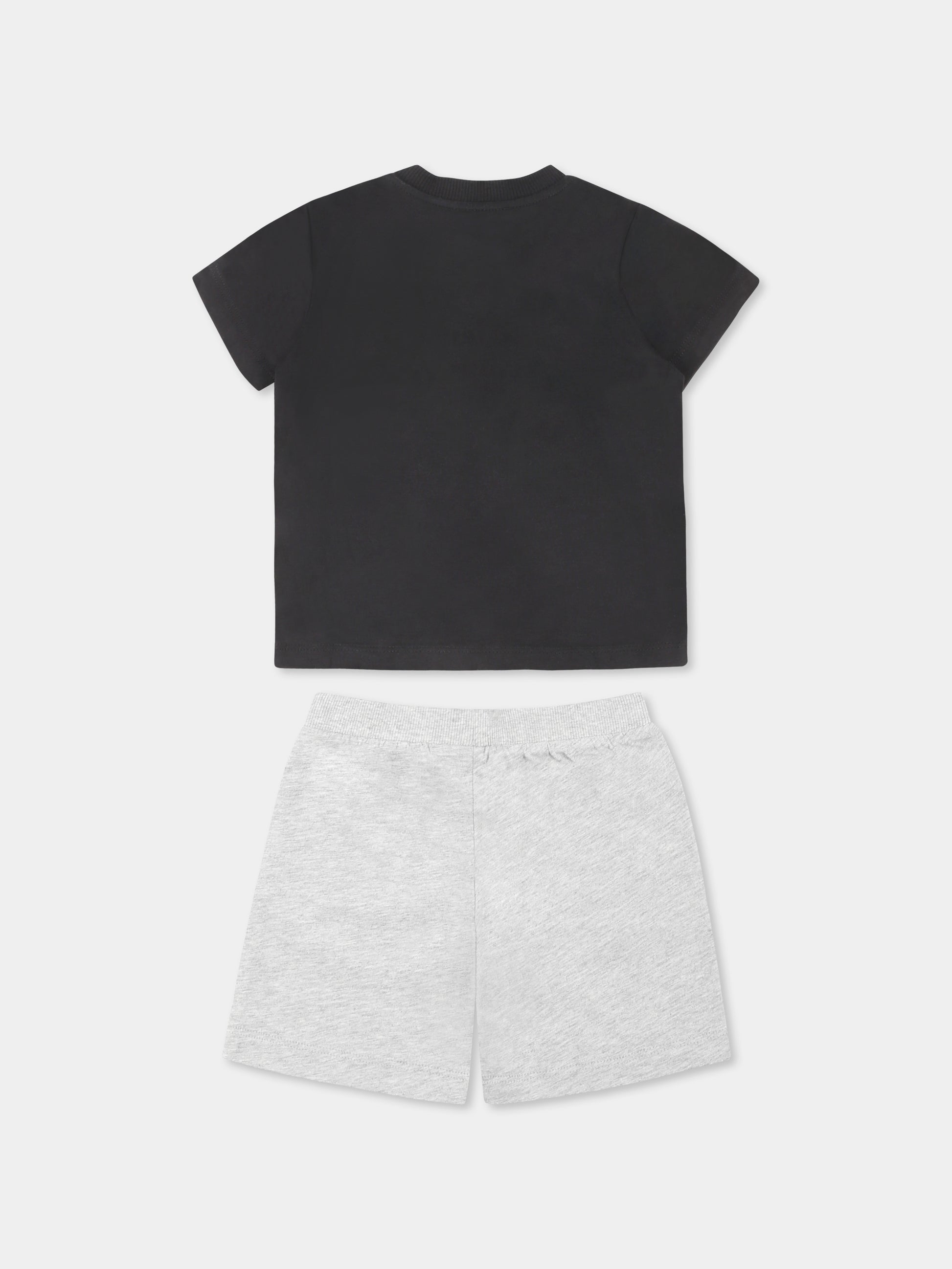 Completo multicolor per neonato con tre Teddy Bears e logo,Moschino Kids,MZG00M LAA03 82213