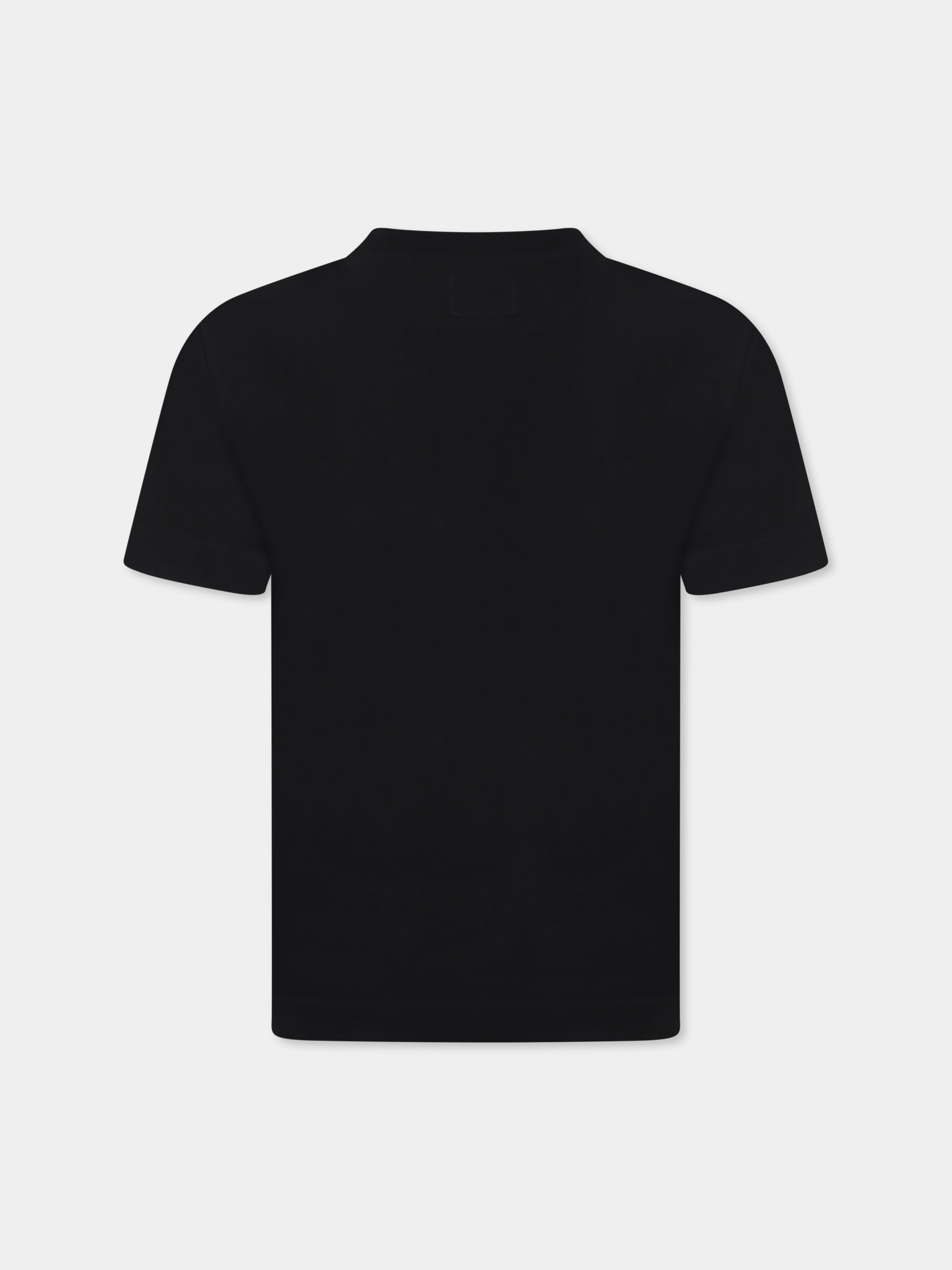 T-shirt nera per bambino con logo,C. P. Company,C6M008 LAA17 60100