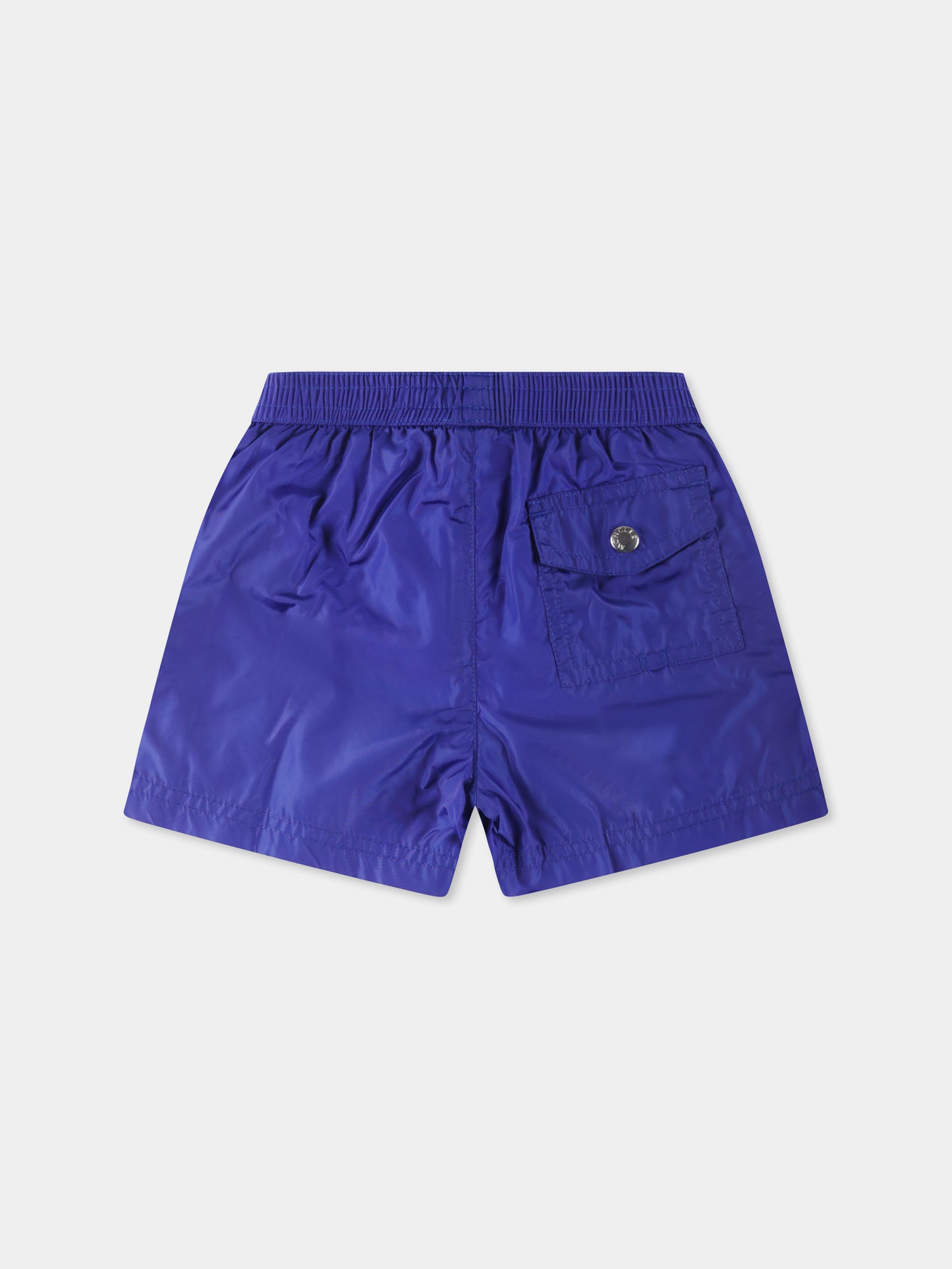 Boxer mare blu per neonato con logo,Moncler Kids,K1951 2C00004 53326 739