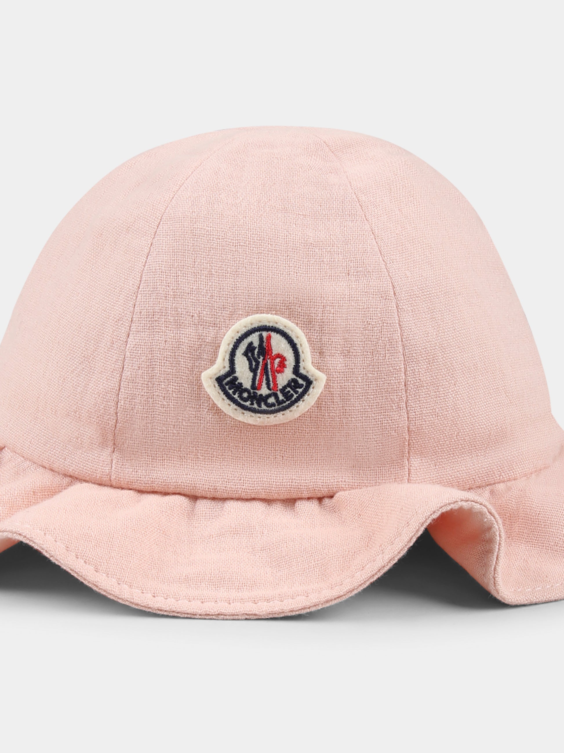 Cloche rosa per neonata con logo,Moncler Kids,K1951 3B00009 598AX 51V