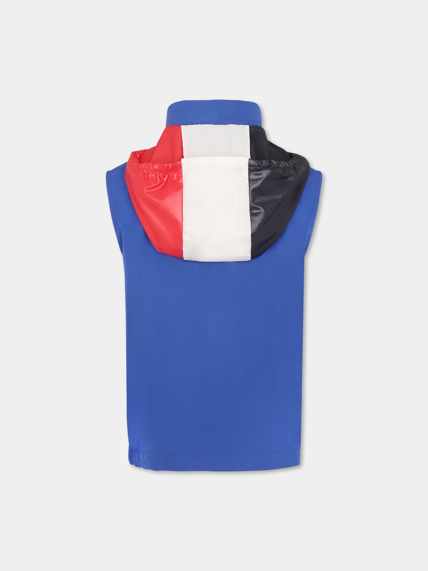 Blue gilet for boy with logo