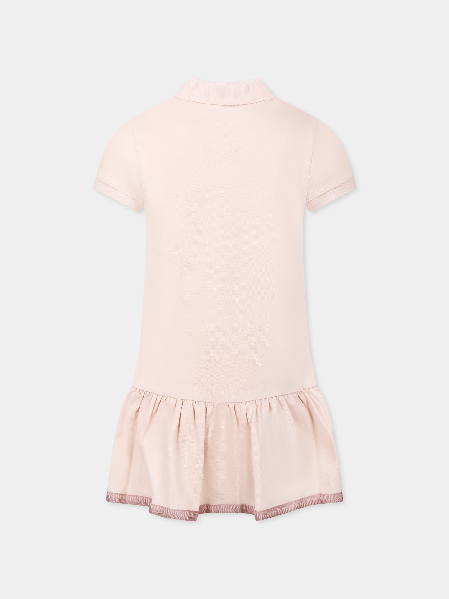 Pink dress for girl with logo