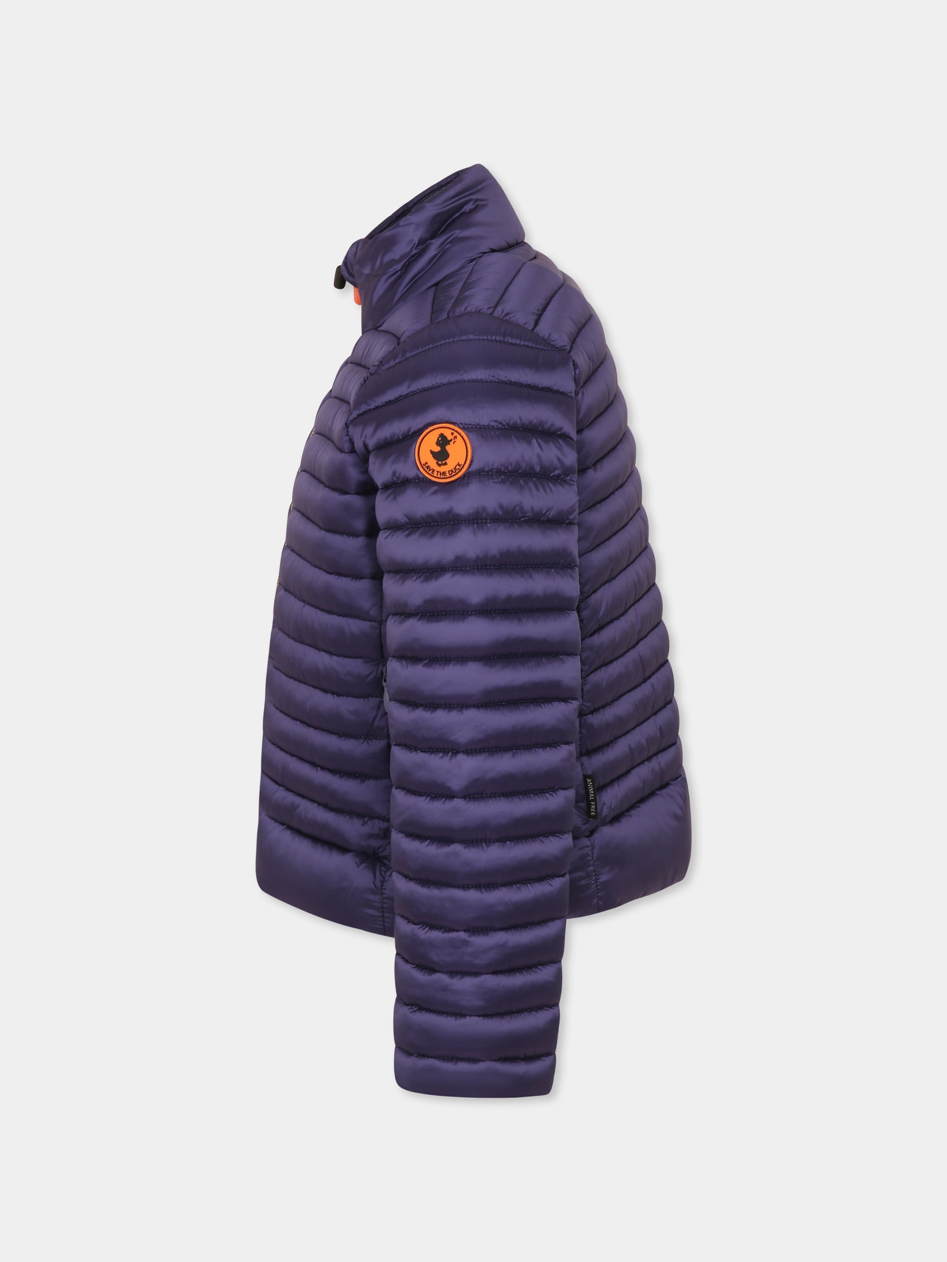 Piumino  Aya blu per bambina con logo,Save The Duck Kids,J31058G IRIS20 90000