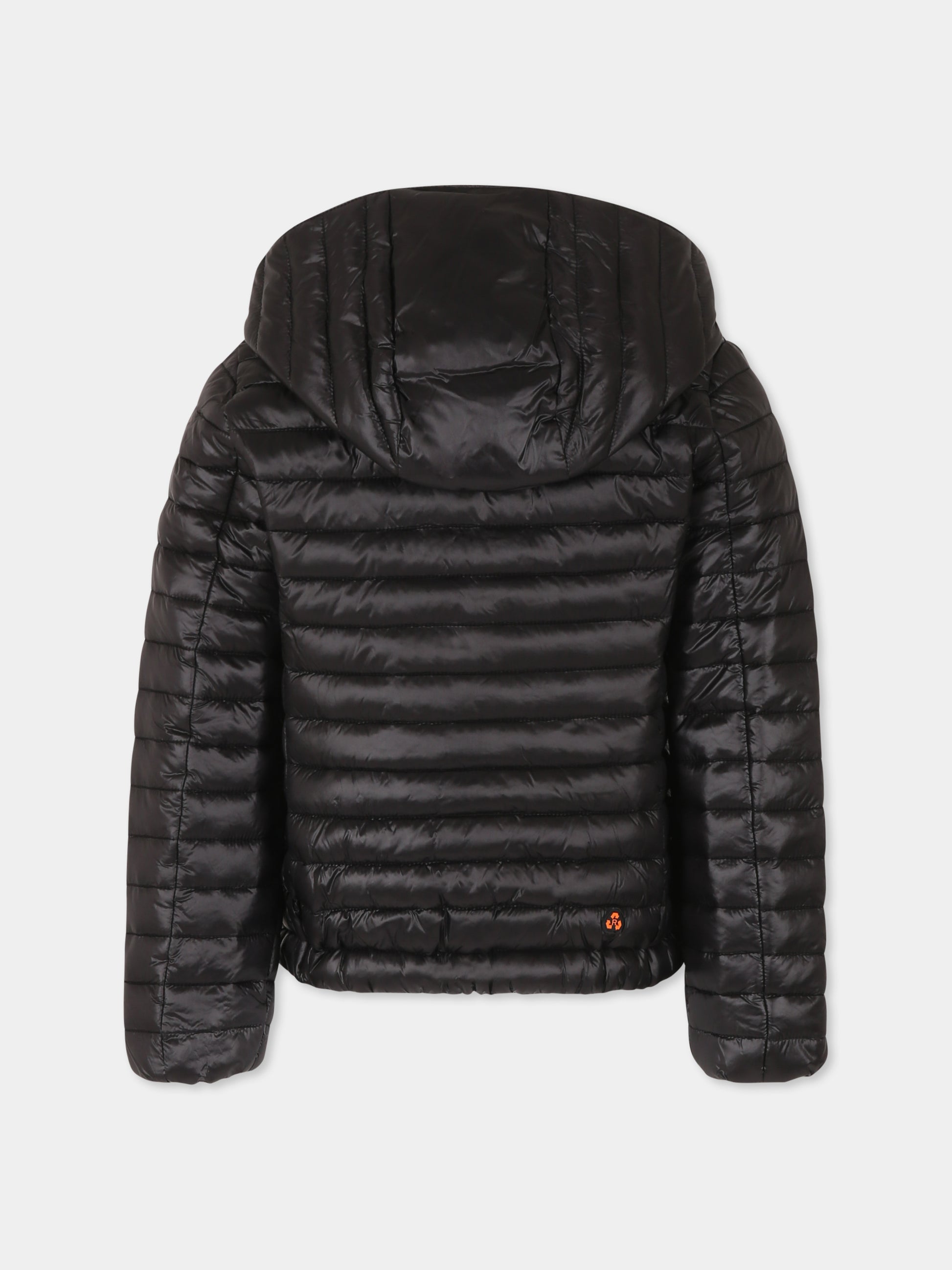 Piumino Verena nero per bambina con logo,Save The Duck Kids,J32179G LOVY20 10000