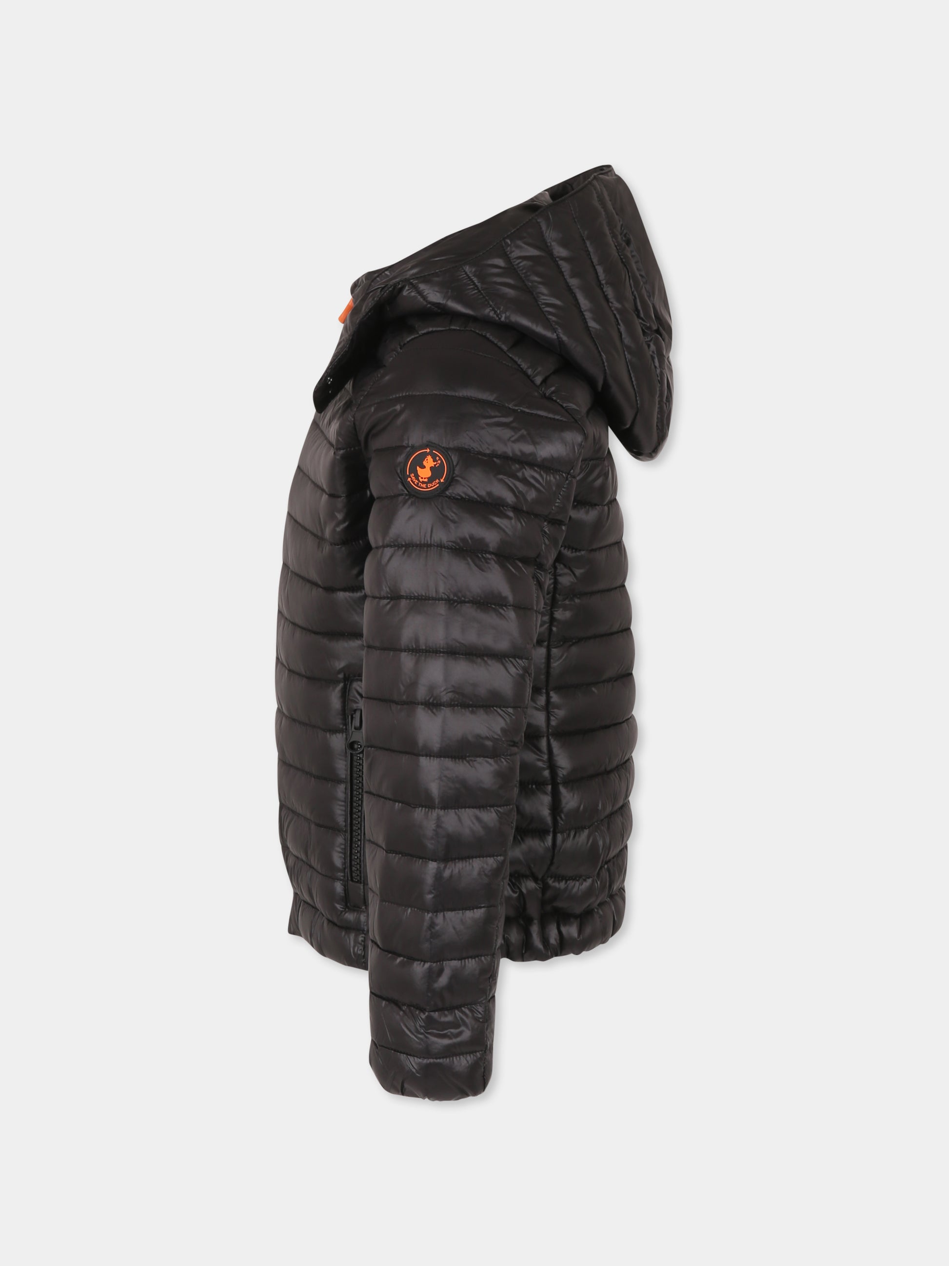 Piumino Verena nero per bambina con logo,Save The Duck Kids,J32179G LOVY20 10000