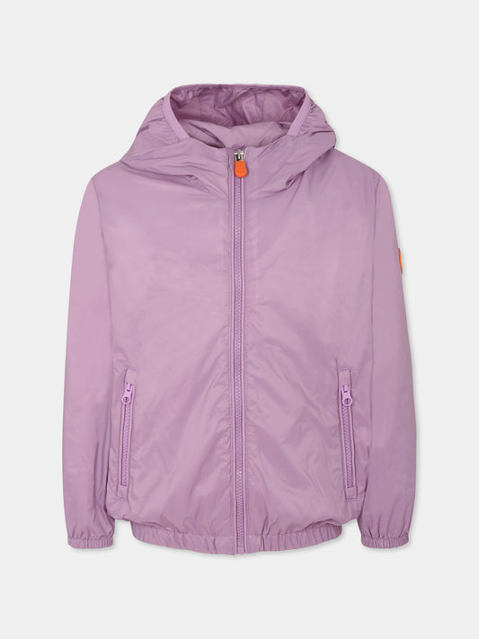 Giacca a vento Vinton viola per bambini con logo,Save The Duck Kids,J30067X GIGO20 80042