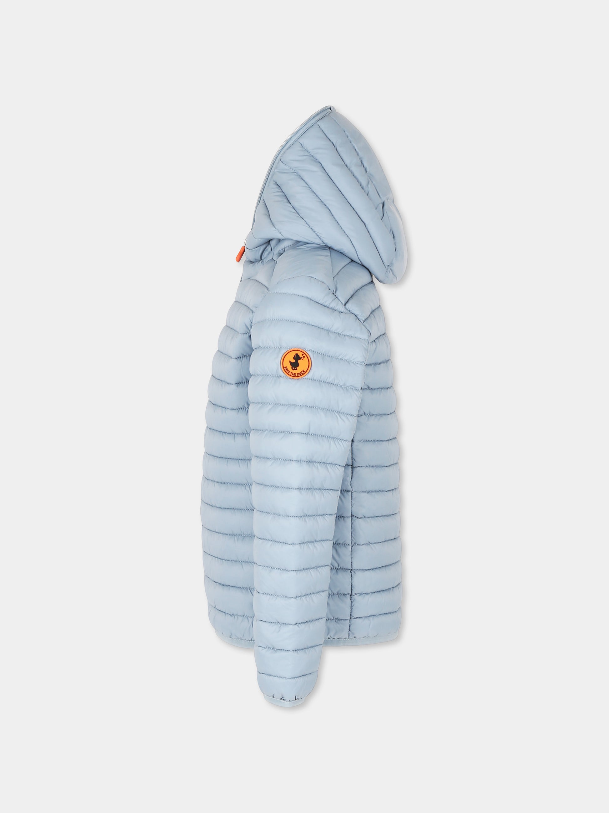 Piumino Huey grigio per bambino con logo,Save The Duck Kids,J30650B GIGA20 10039