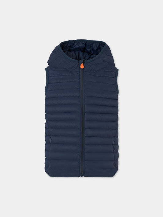 Gilet blu Cupid per bambino con logo,Save The Duck Kids,J80649X GIGA20 90000