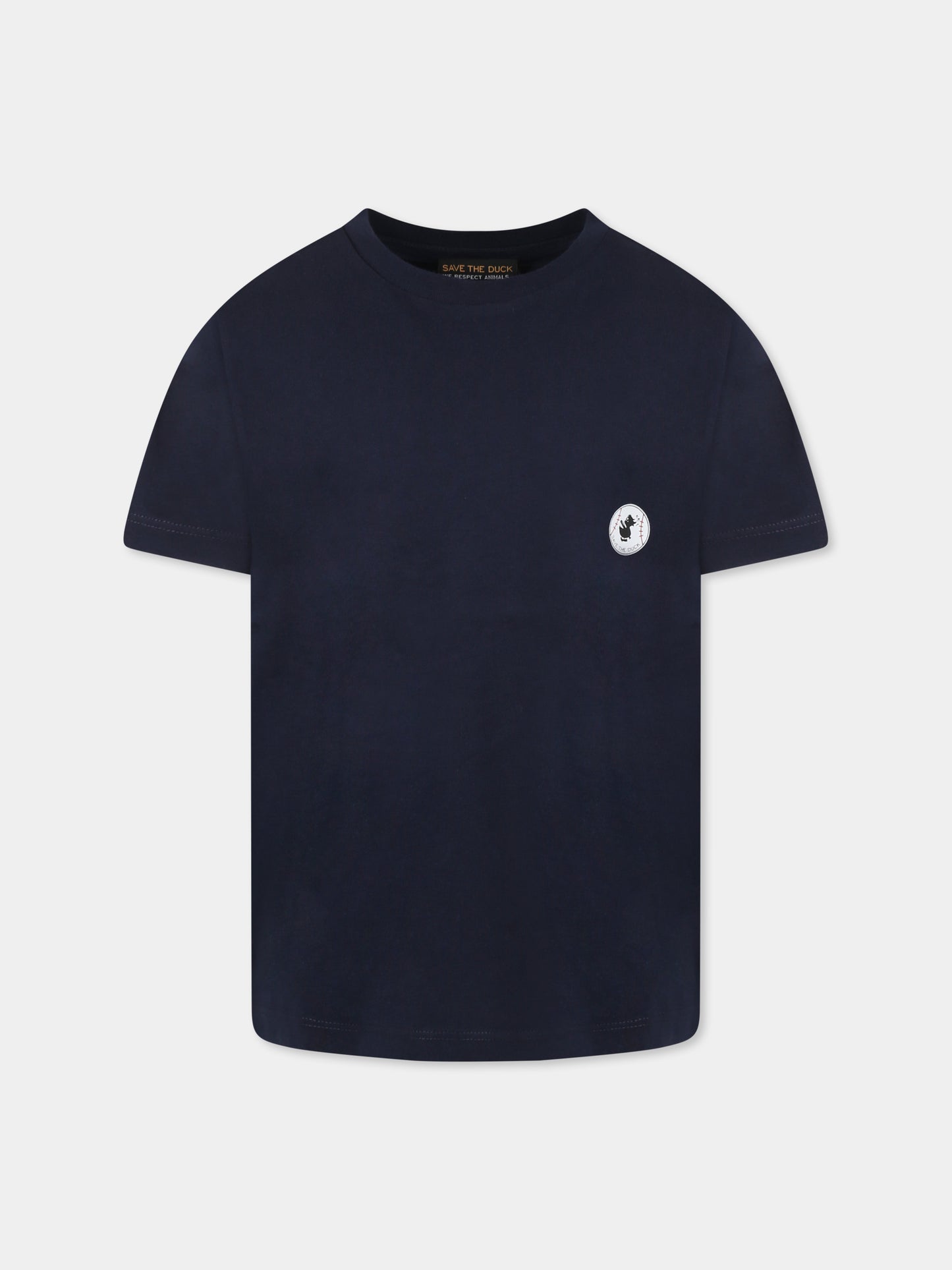 T-shirt blu navy per bambino con logo,Save The Duck Kids,JT1732X BESY20 90000