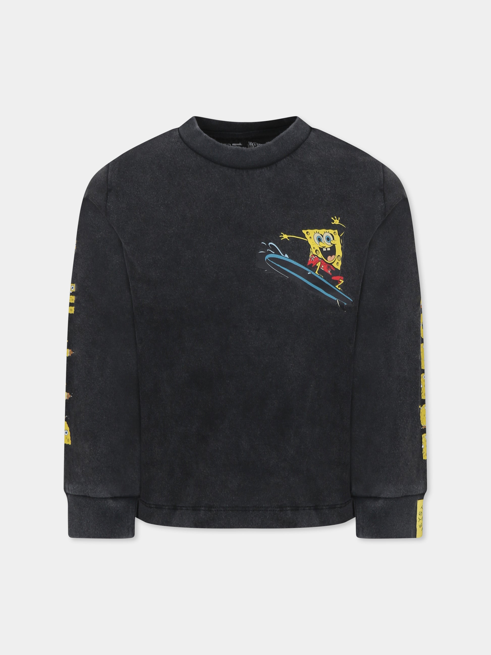 T-shirt grigia per bambino con SpongeBob,Stella Mccartney Kids,TW8S50 Z0434 930