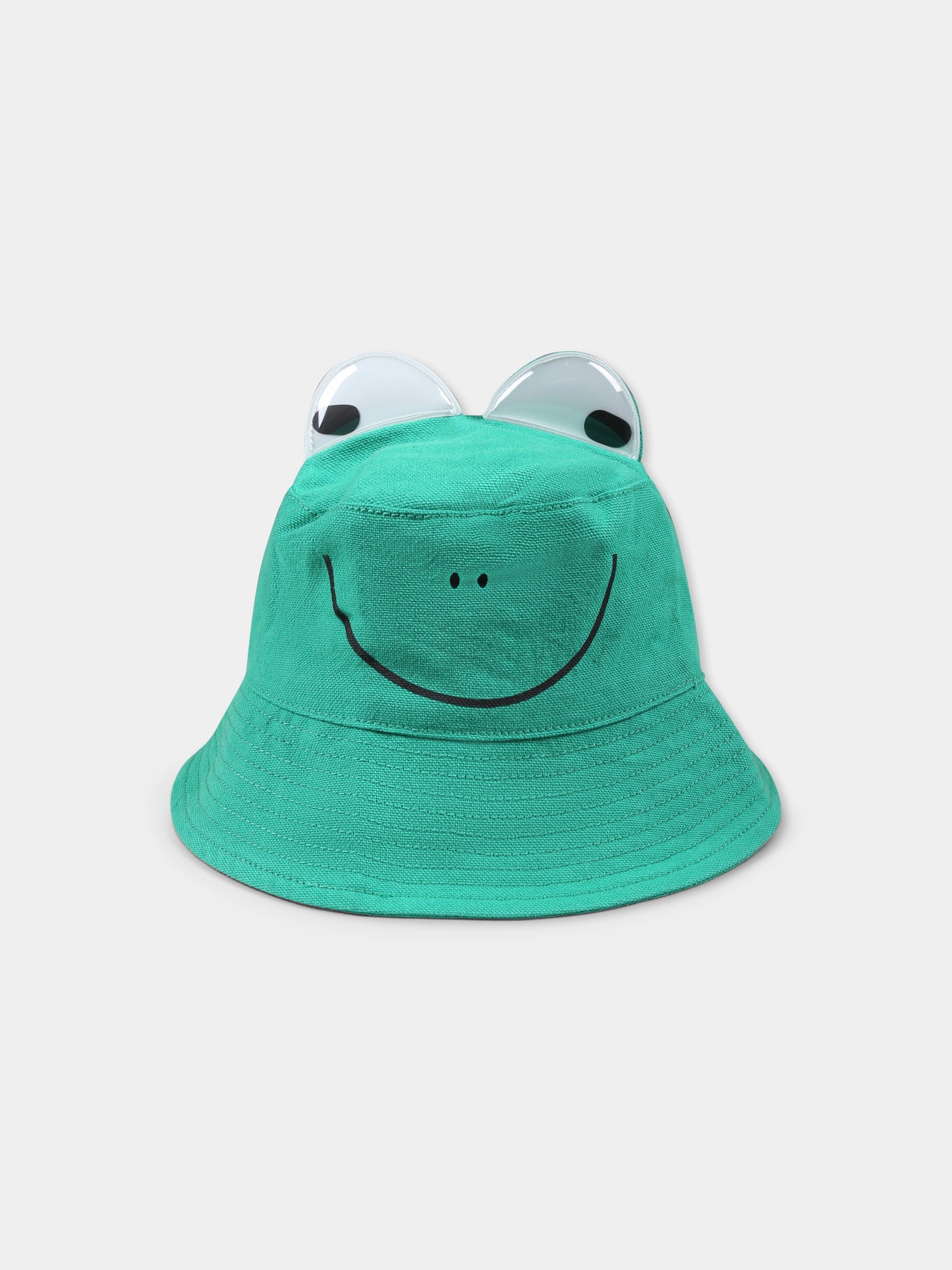 Green cloche for boy with frog