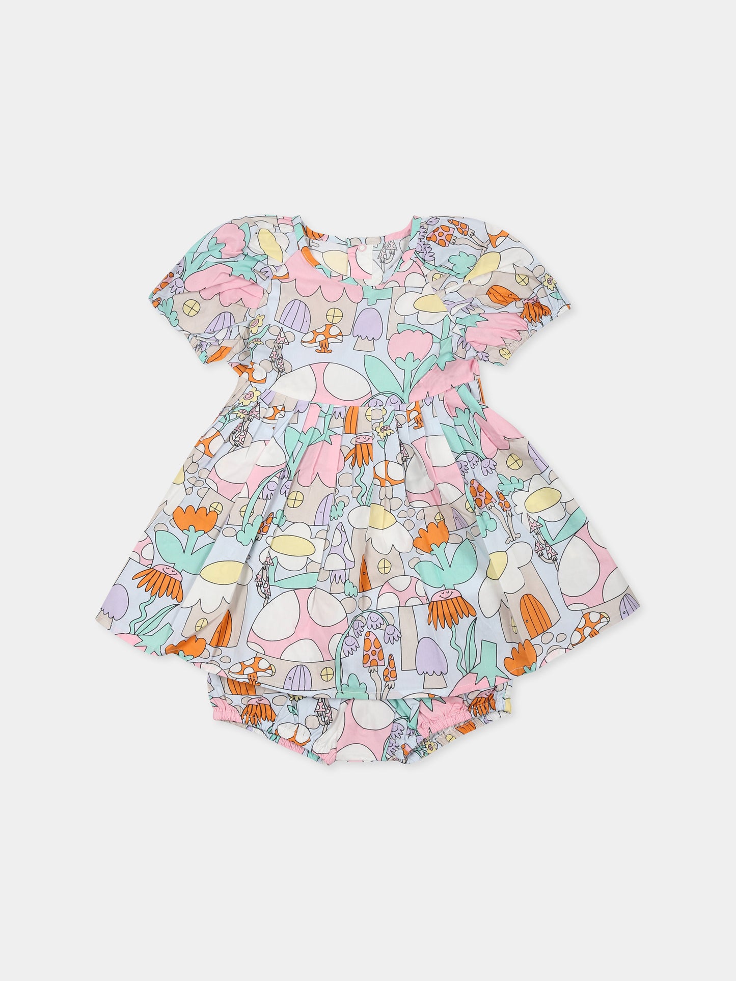 Vestito celeste per neonata con fiori,Stella Mccartney Kids,TW1041 Z2783 652MC