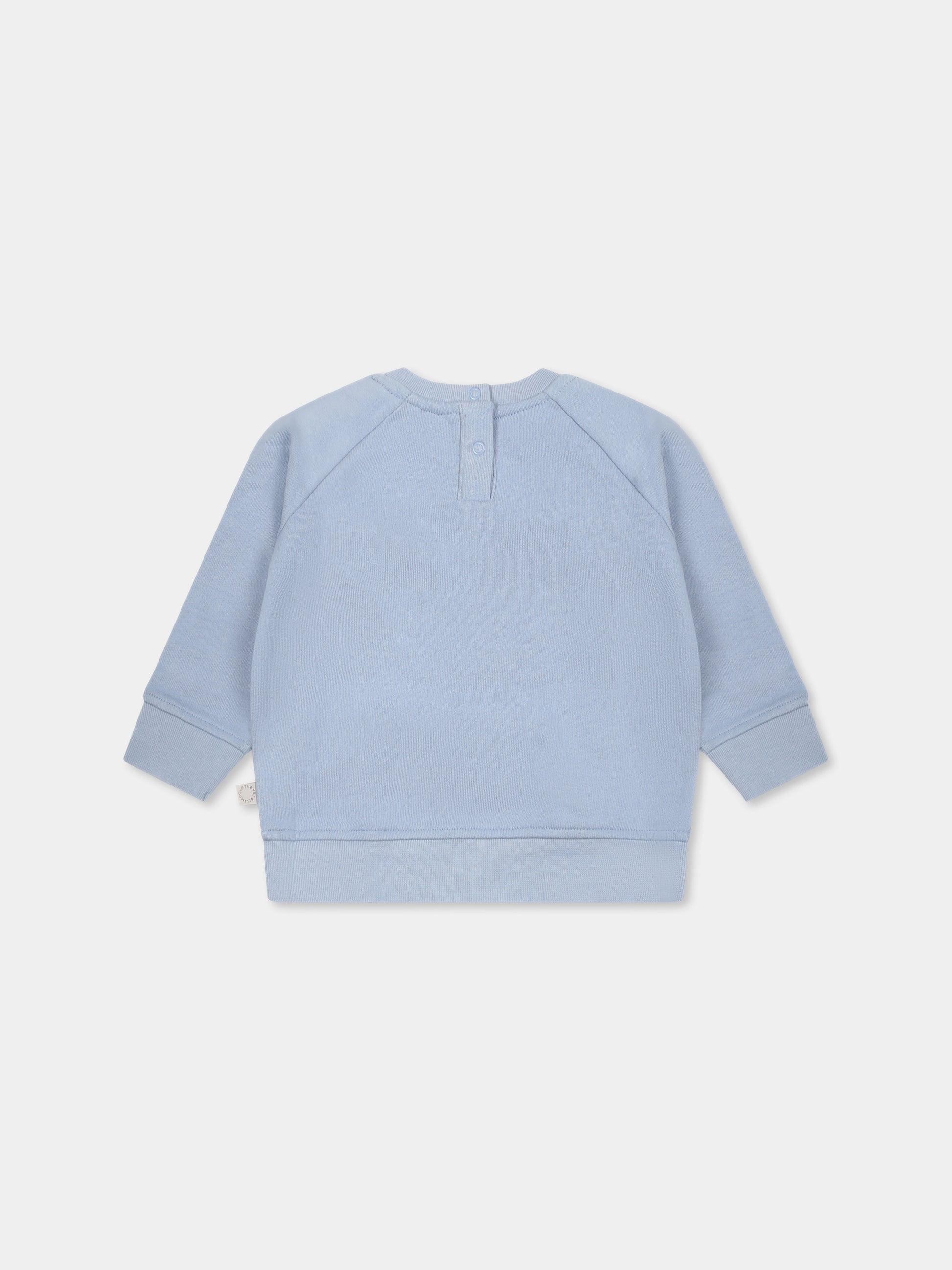 Felpa celeste per neonato con coniglio e logo,Stella Mccartney Kids,TW4530 Z0499 652