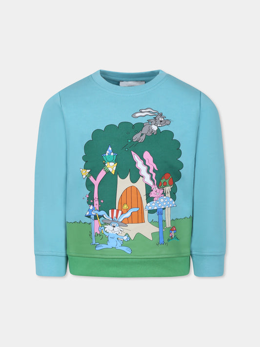 Green sweatshirt for boy with rabbit