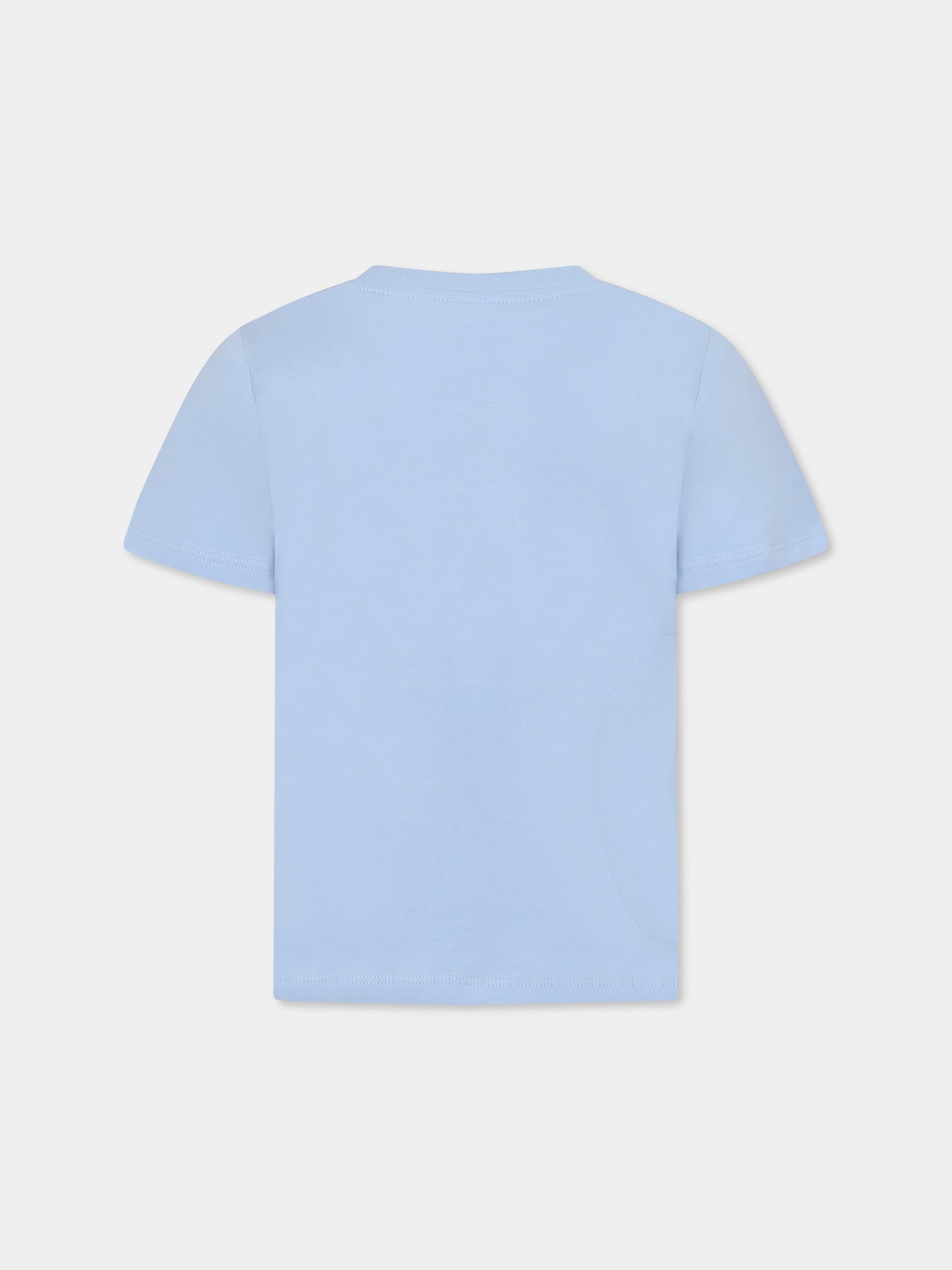 Light blue t-shirt for girl with house print