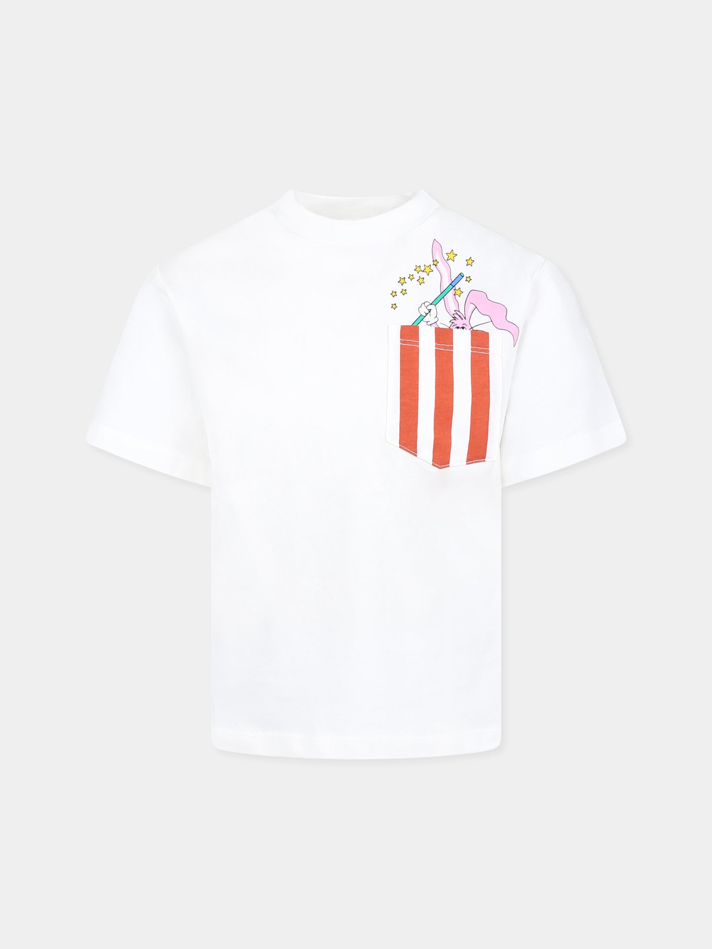 White t-shirt for boy with rabbit