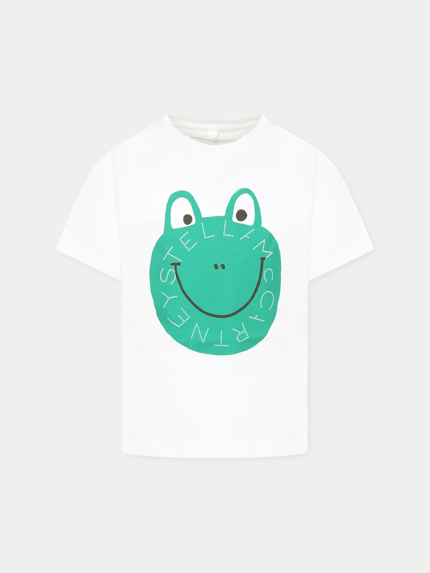 White t-shirt for boy with frog