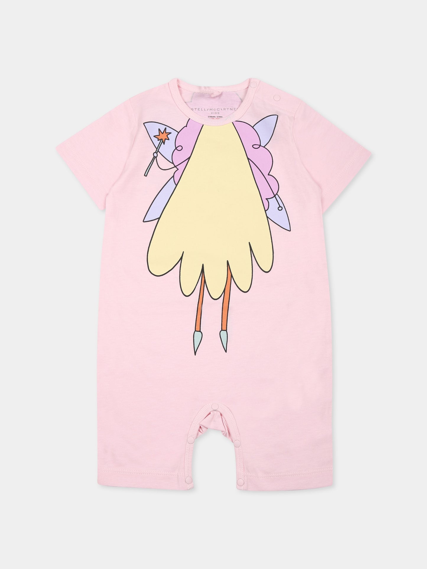 Pink romper for baby girl with fairy