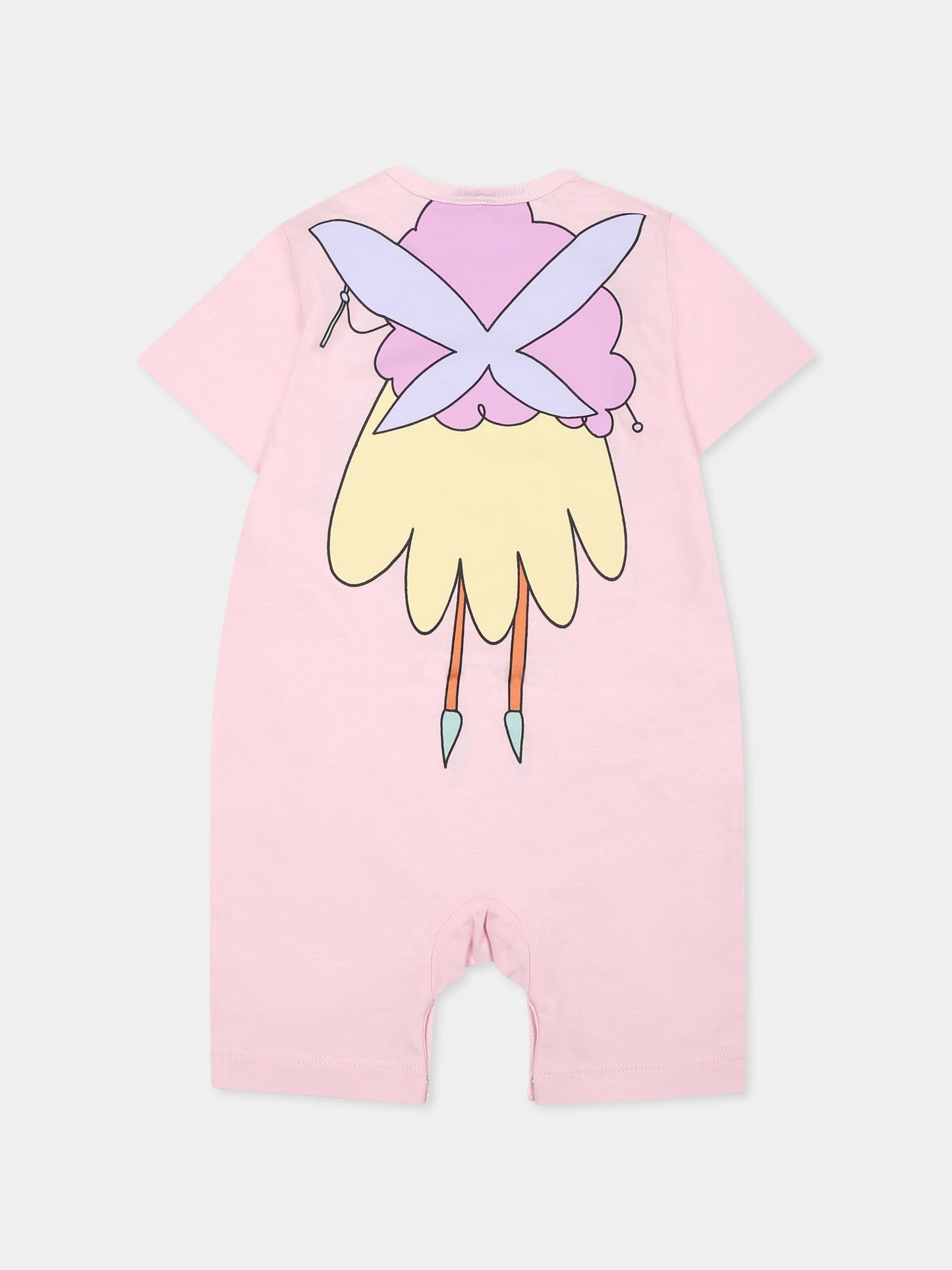 Pink romper for baby girl with fairy