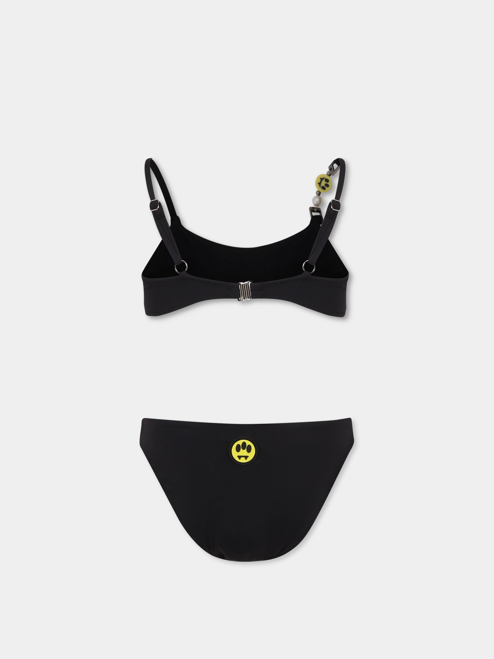 Bikini nero per bambina con logo e smile,Barrow,S5BKJGSB173 110