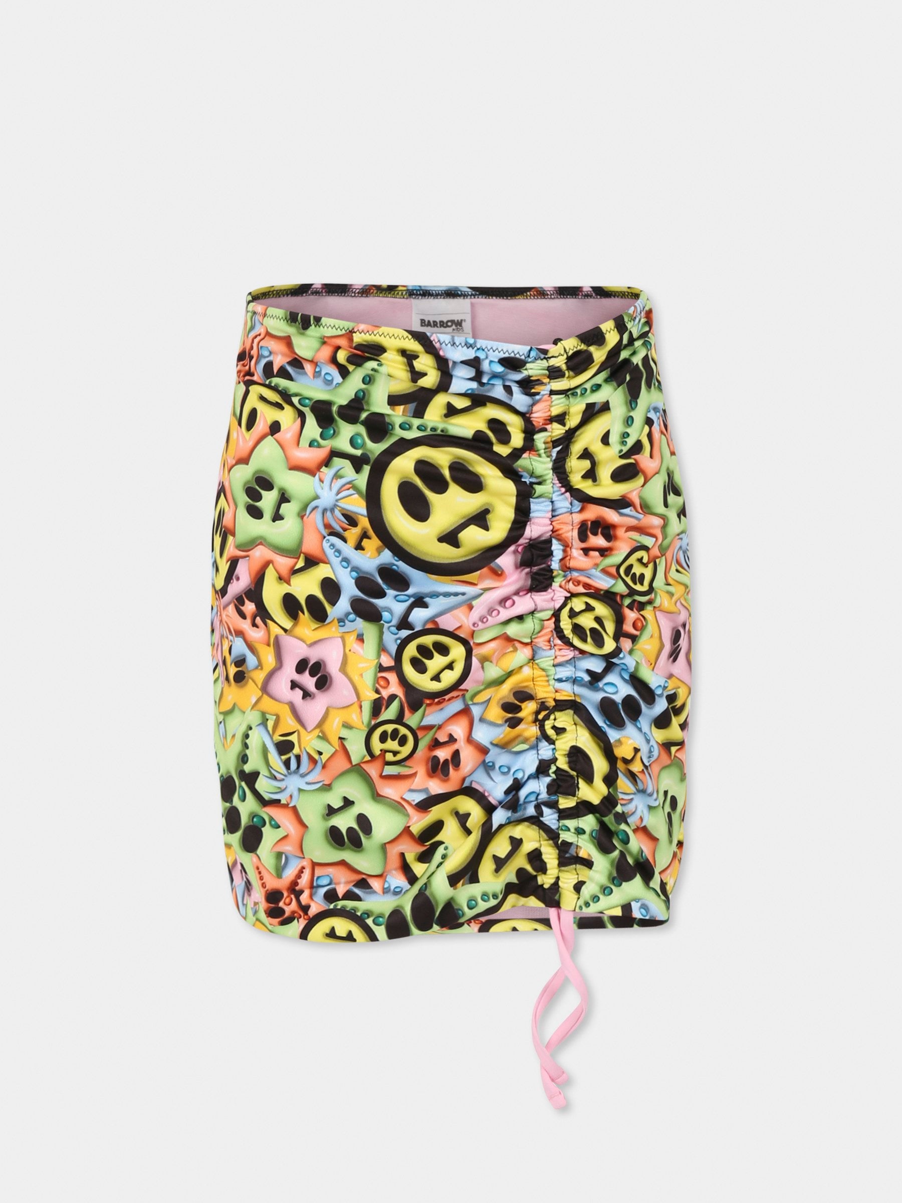 Copricostume multicolor per bambina con smile all over,Barrow,S5BKJGSK189 140