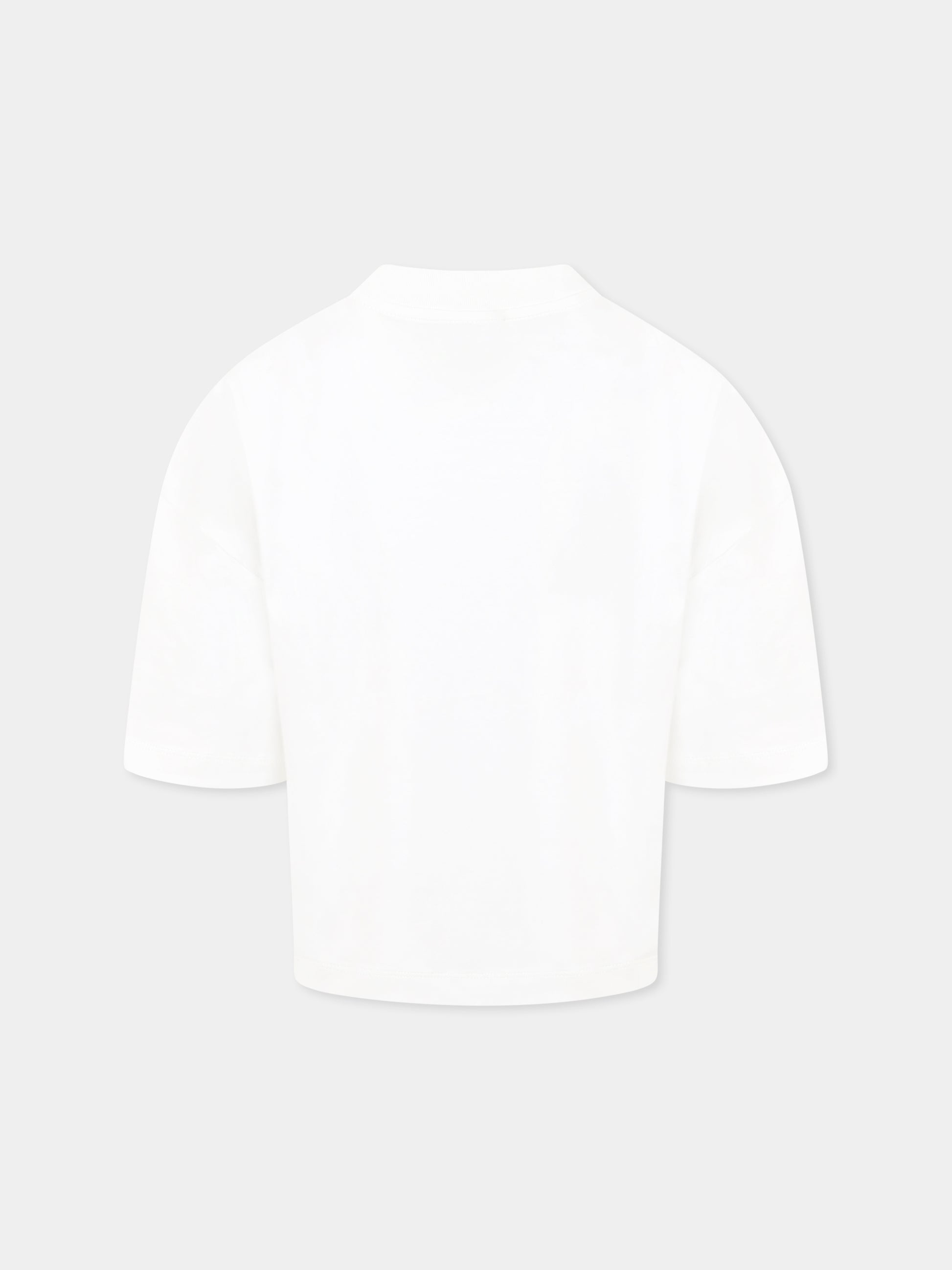 T-shirt bianca per bambino con stampa Bear e logo,Barrow,S5BKJGTH184 002