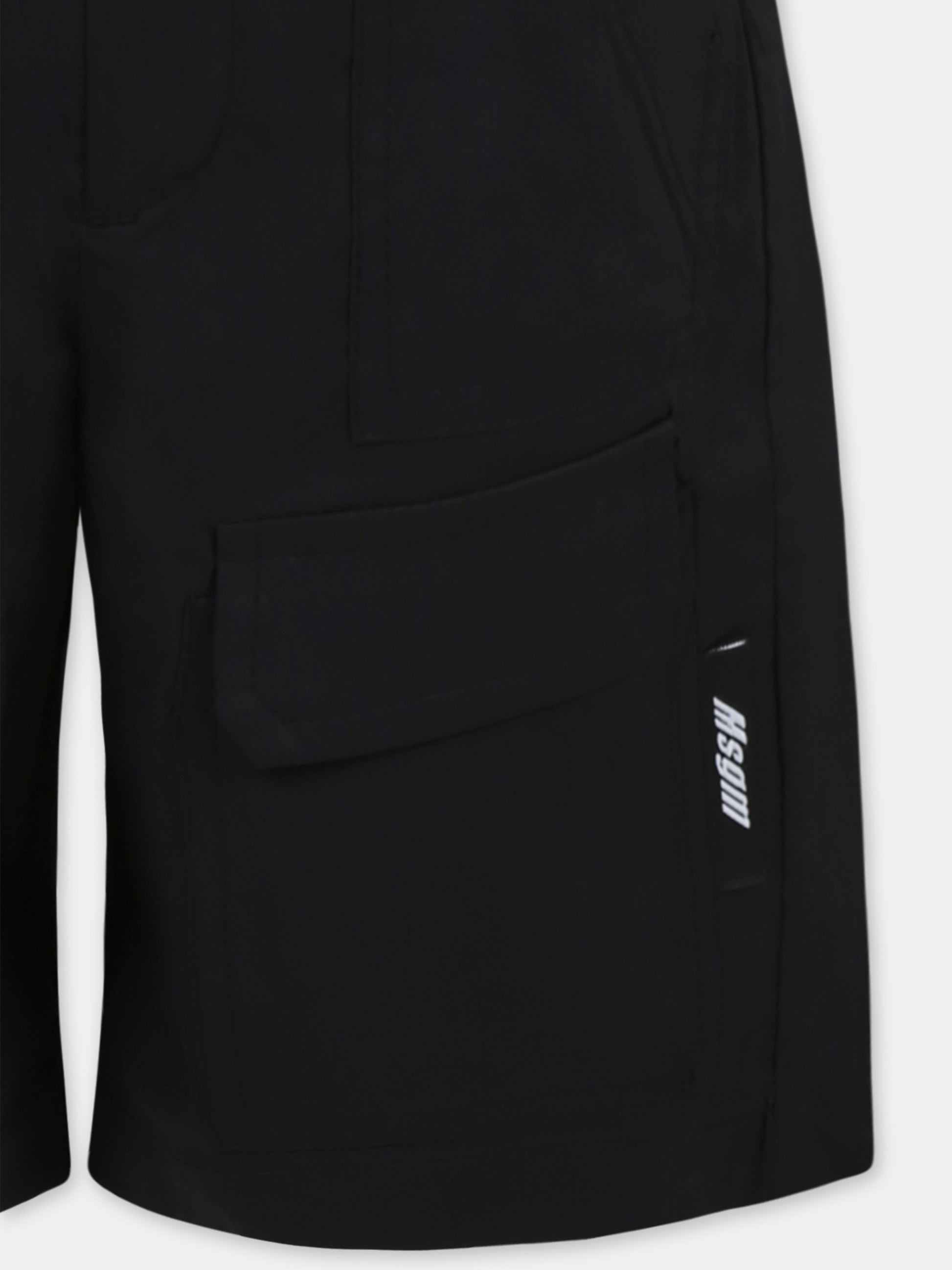 Shorts neri per bambino con logo,Msgm Kids,S5MSJBBE141 110