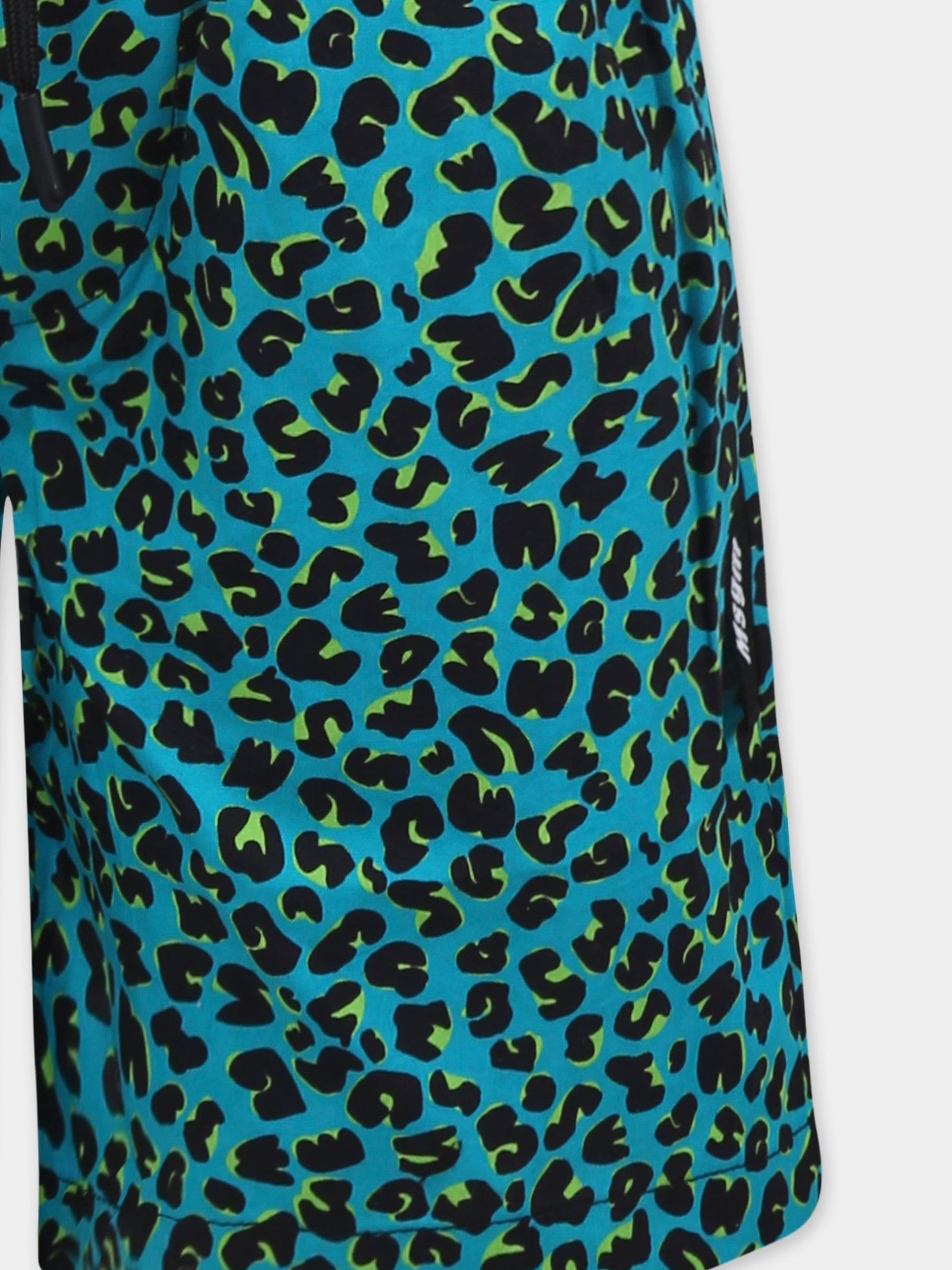 Shorts verdi per bambino con stampa maculata,Msgm Kids,S5MSJBBE156 MS012