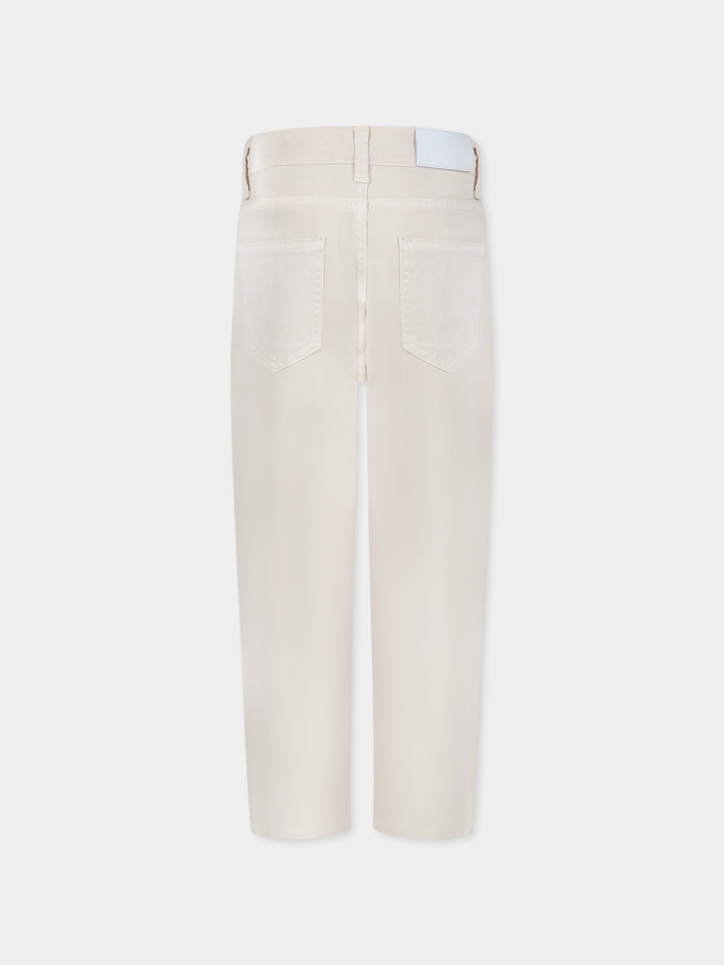 Jeans avorio per bambino con logo,Msgm Kids,S5MSJBDP019 013