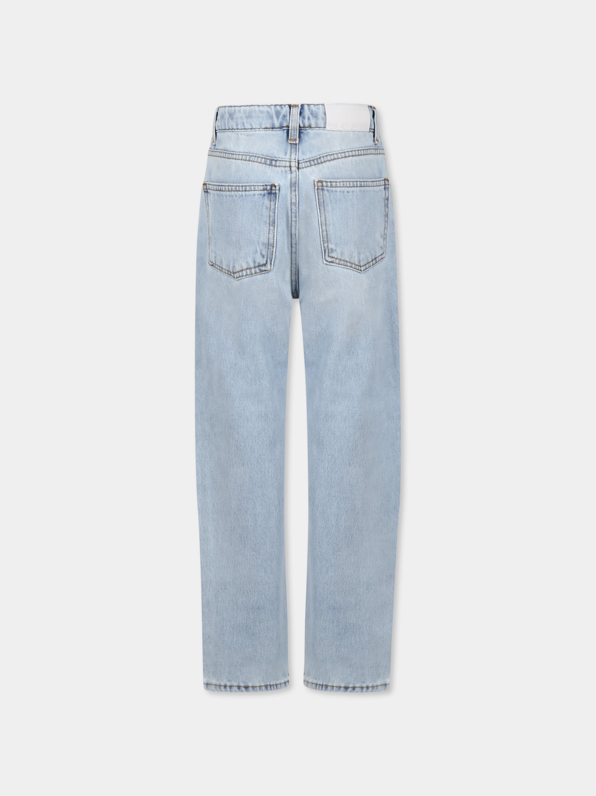 Jeans denim per bambino con logo,Msgm Kids,S5MSJBDP162 126