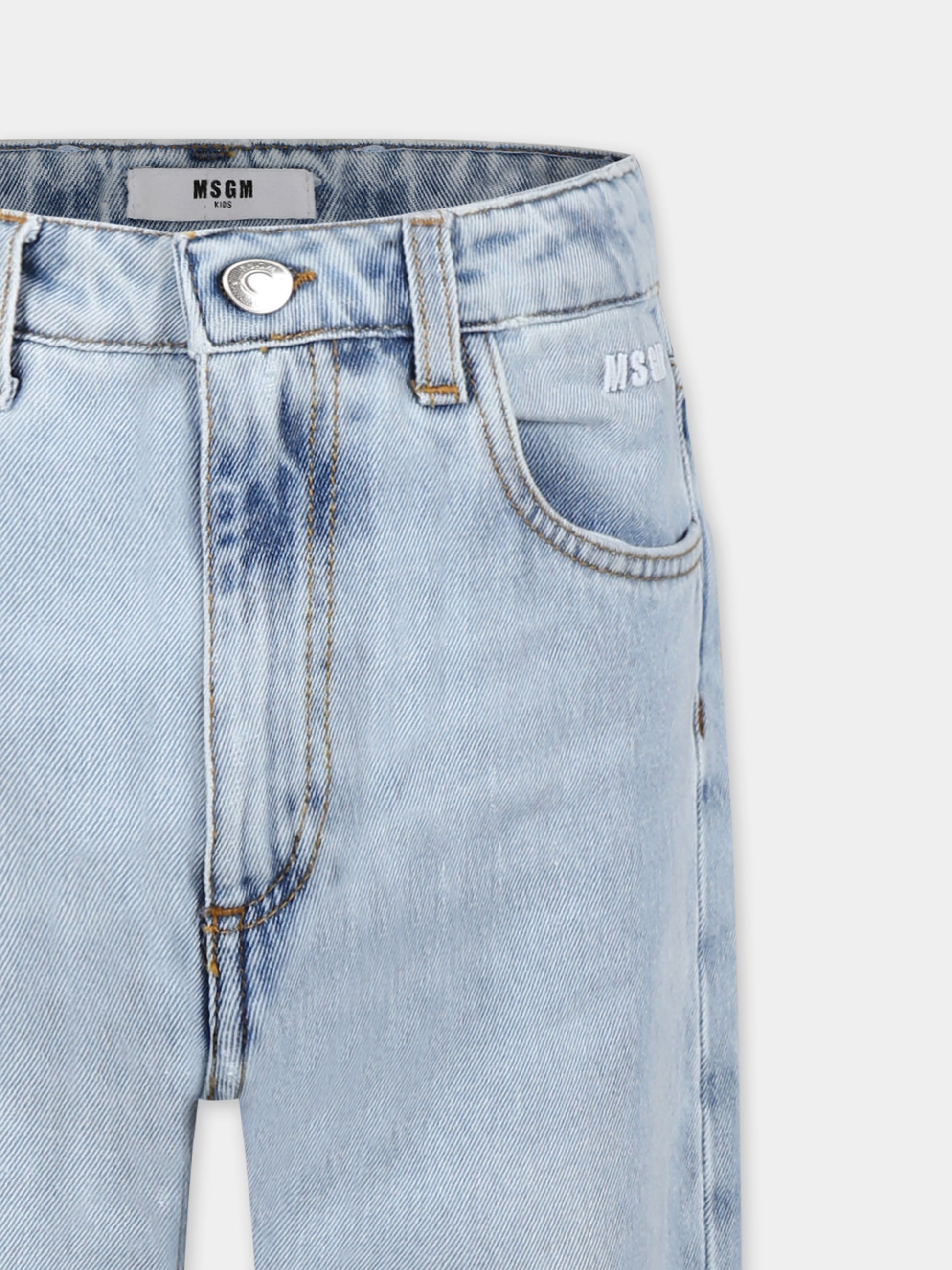 Jeans denim per bambino con logo,Msgm Kids,S5MSJBDP162 126