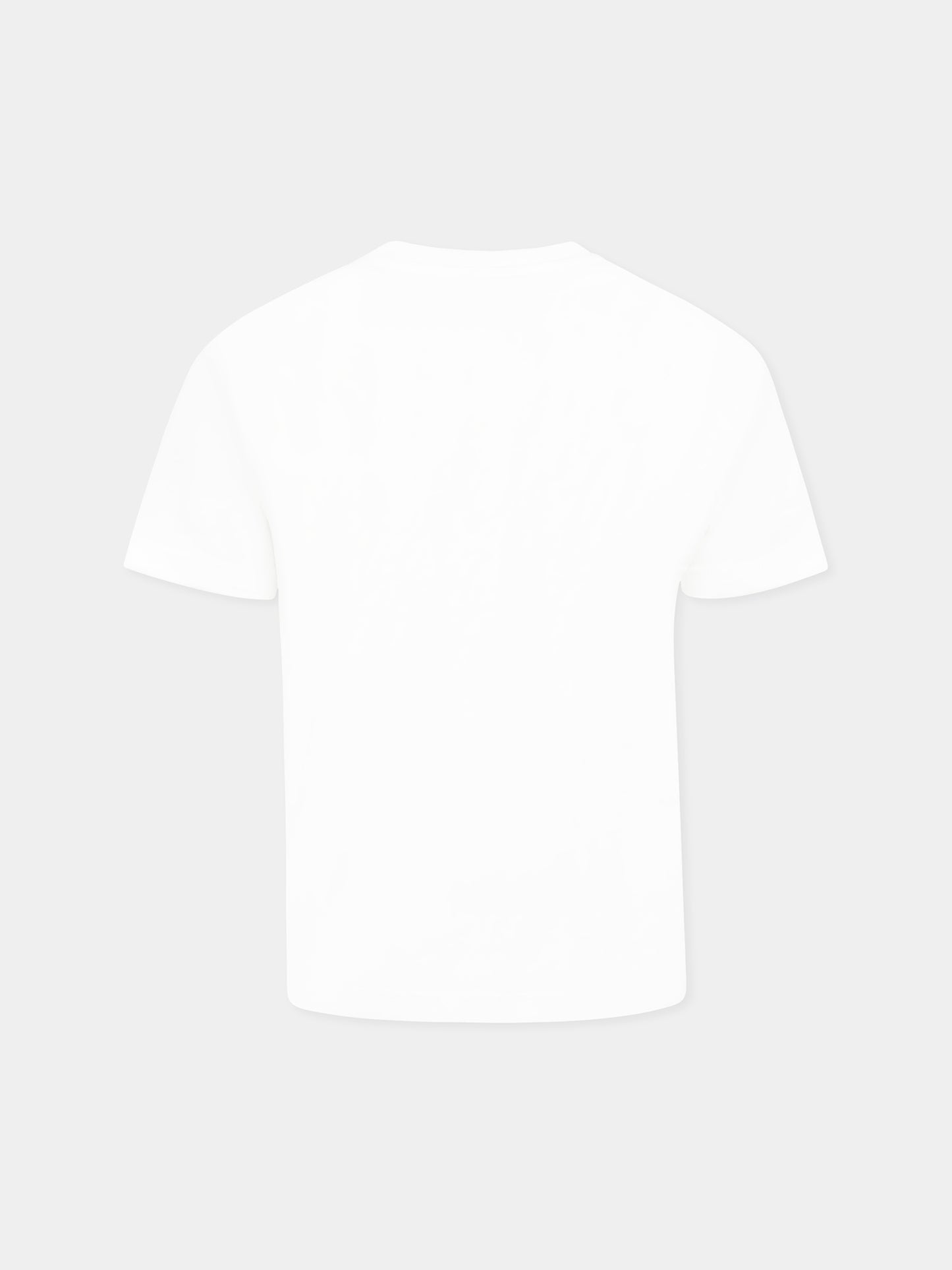 White t-shirt for boy with logo
