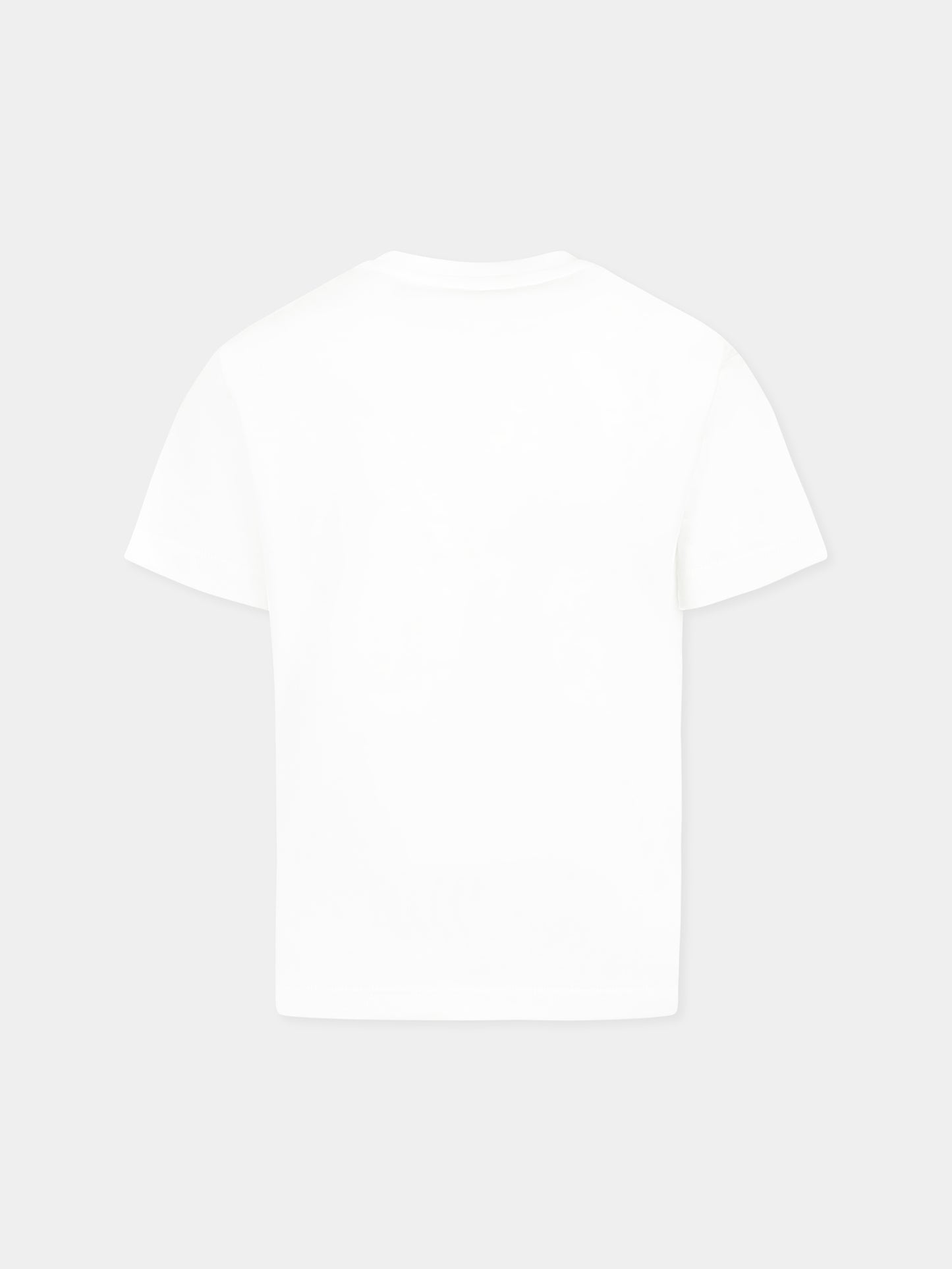 White t-shirt for boy with logo
