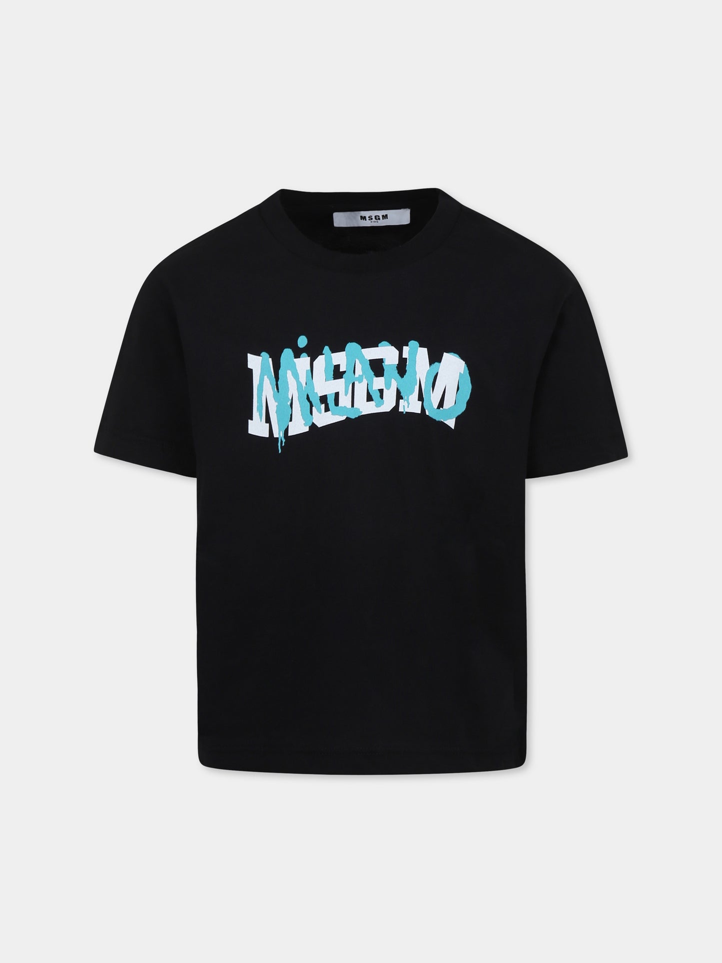 Black t-shirt for boy with logo