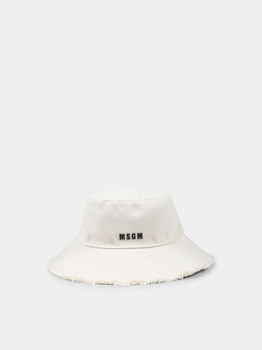 Cloche beige per bambina con logo,Msgm Kids,S5MSJGCT195 013