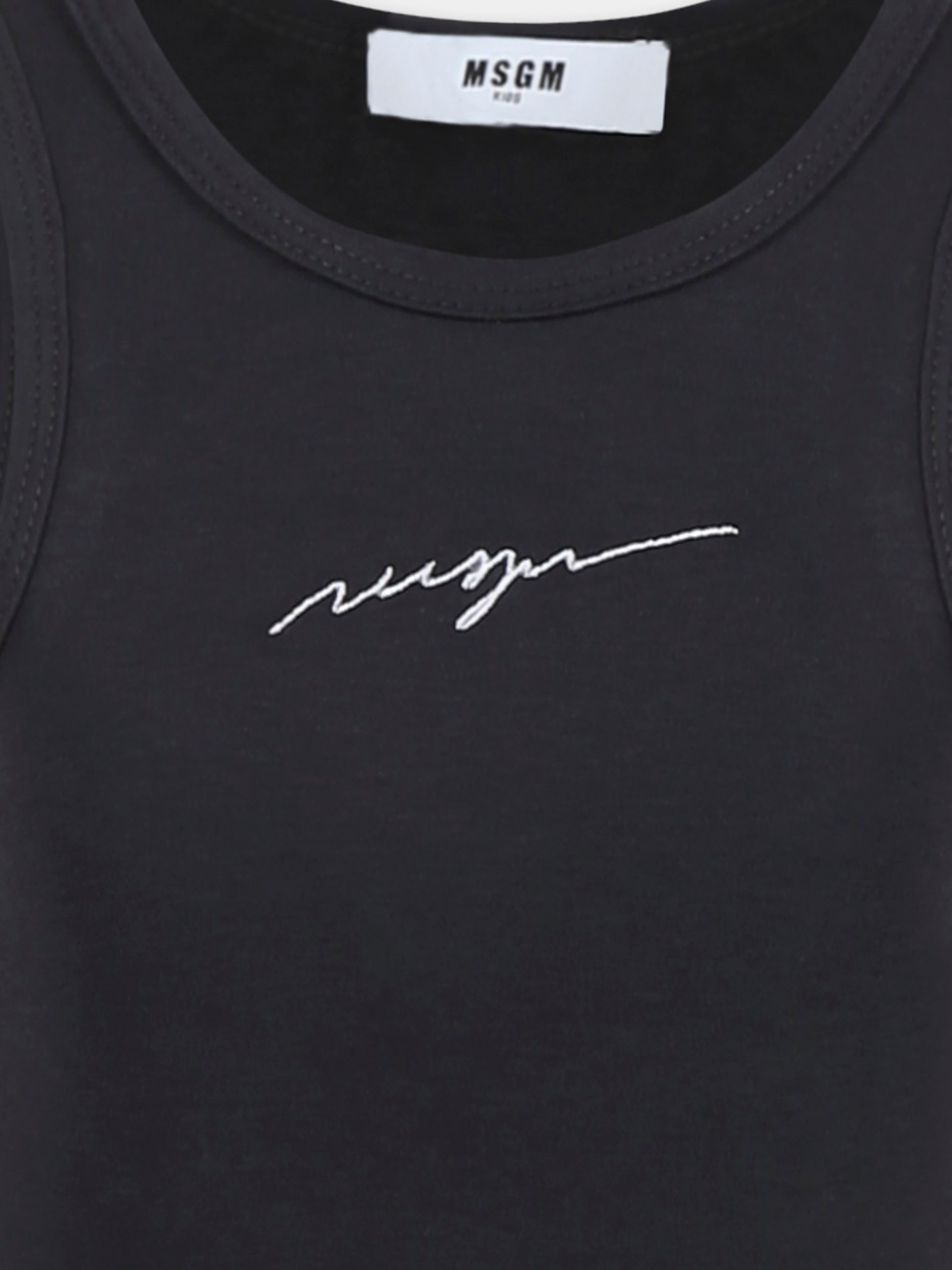 Vestito nero per bambina con logo,Msgm Kids,S5MSJGDR076 110