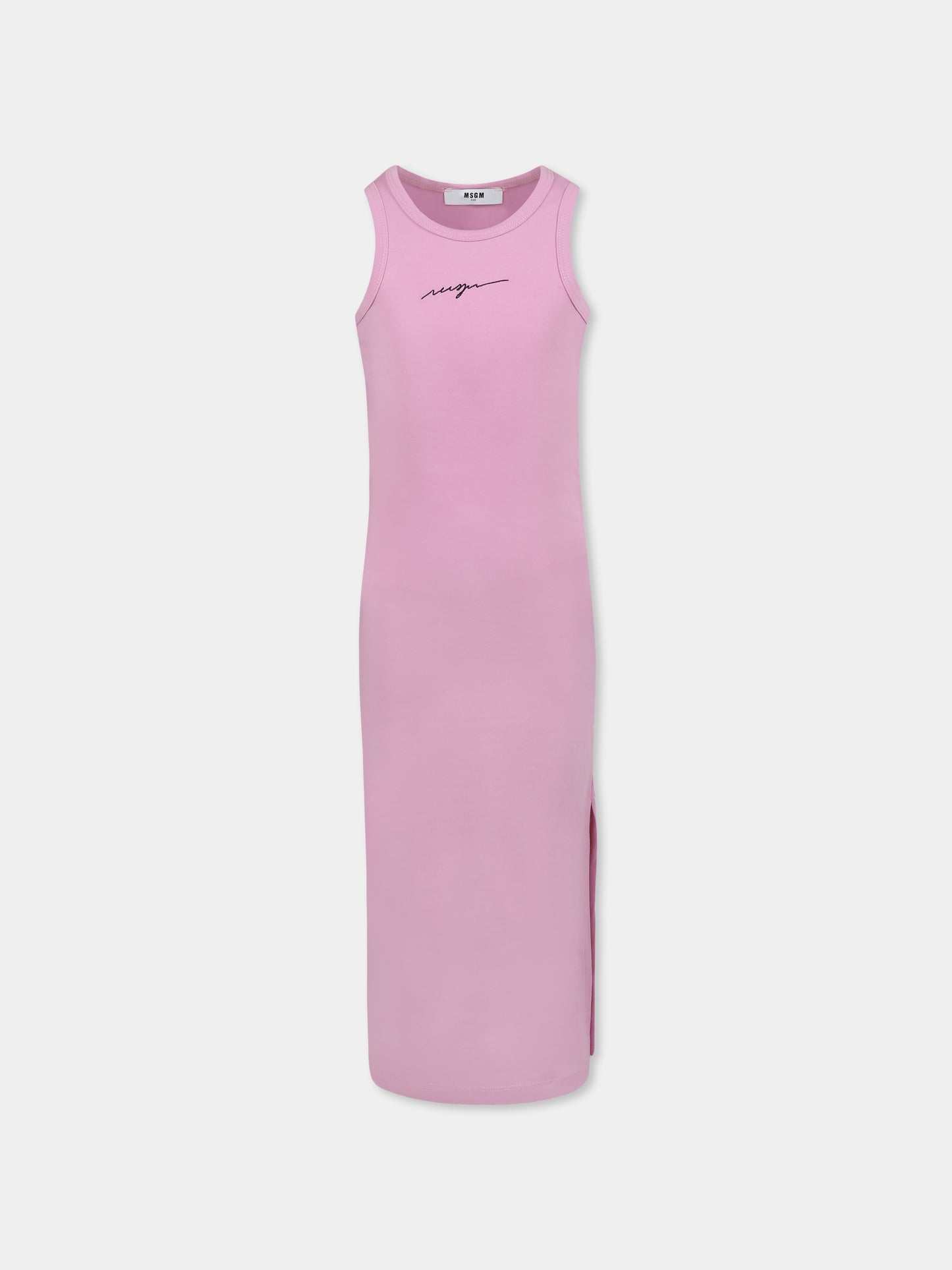 Vestito rosa per bambina con logo,Msgm Kids,S5MSJGDR076 MS003