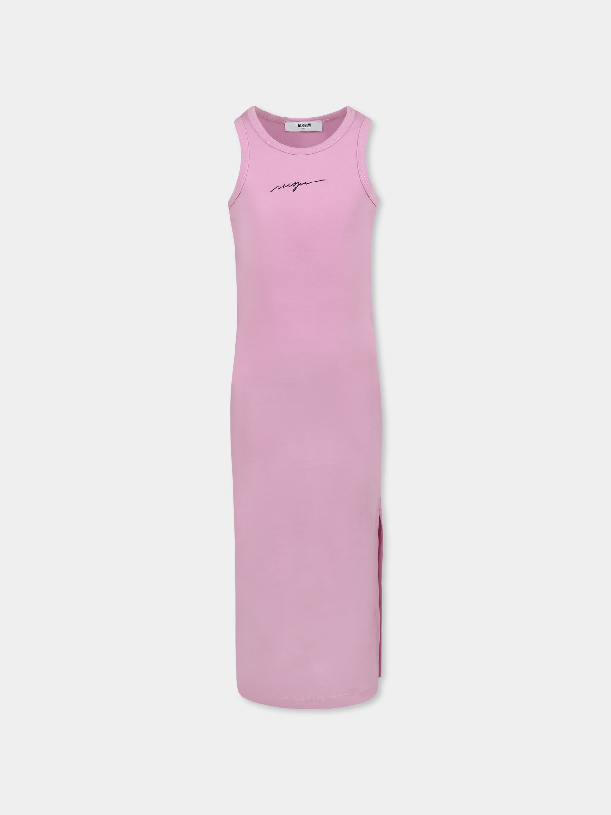 Vestito rosa per bambina con logo,Msgm Kids,S5MSJGDR076 MS003