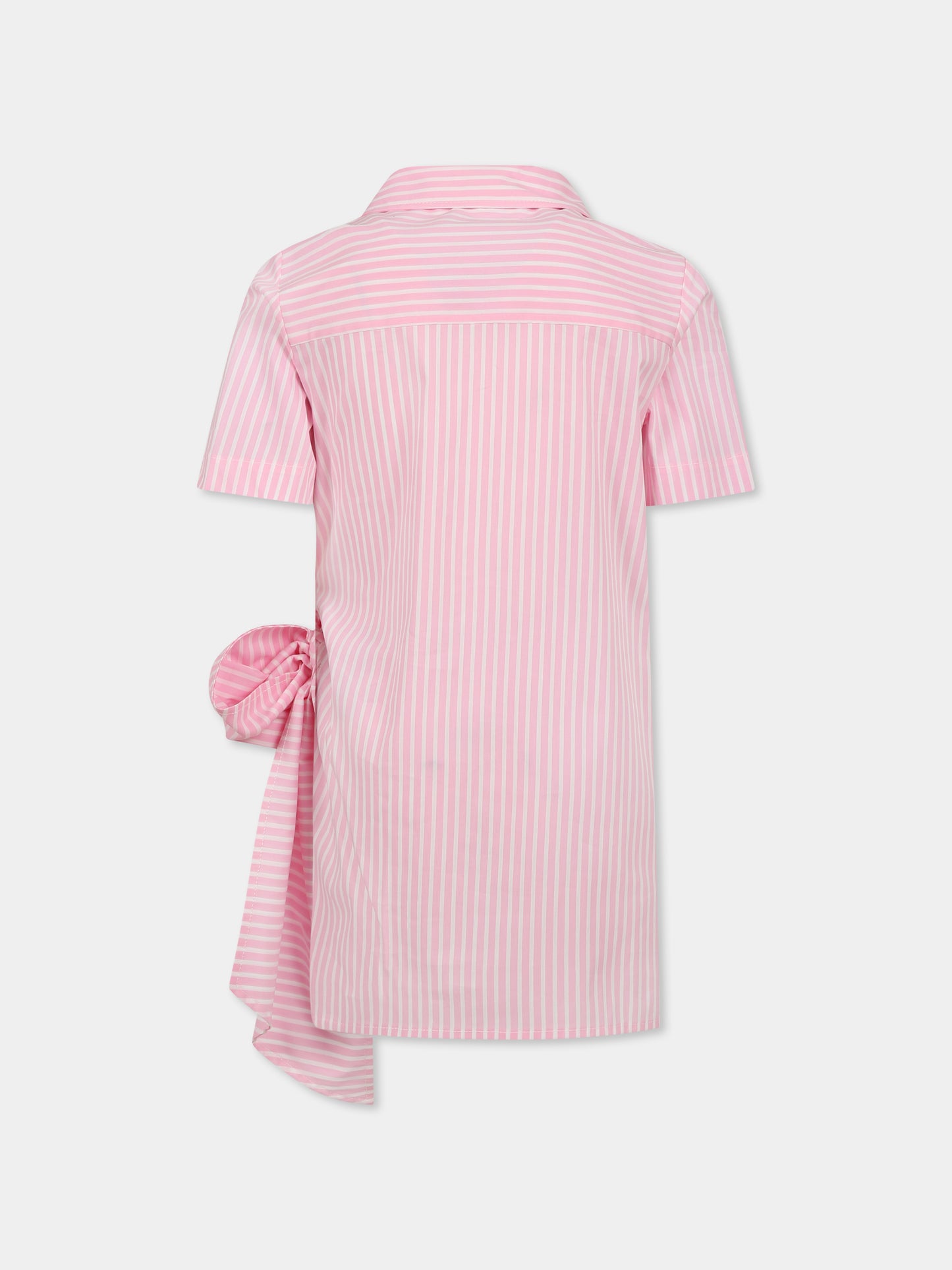 Pink dress for girl with logo