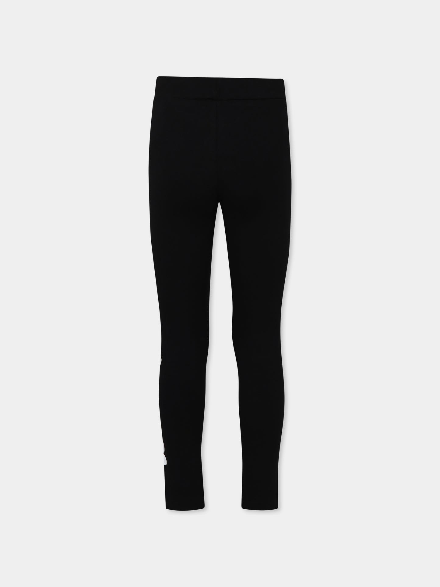 Leggings neri per bambina con logo,Msgm Kids,S5MSJGLG078 110